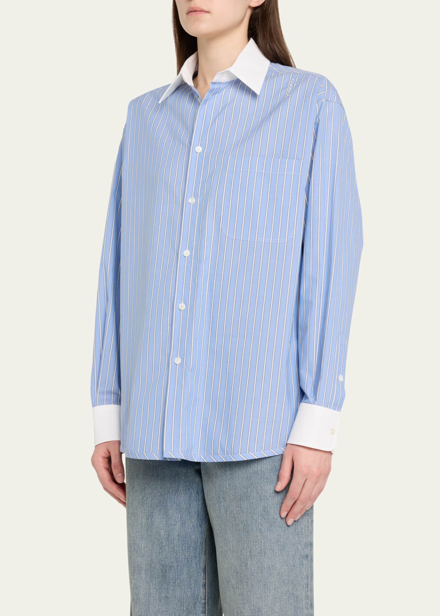 Marni Oversized Stripe Button Down Shirt Image 4 of 5