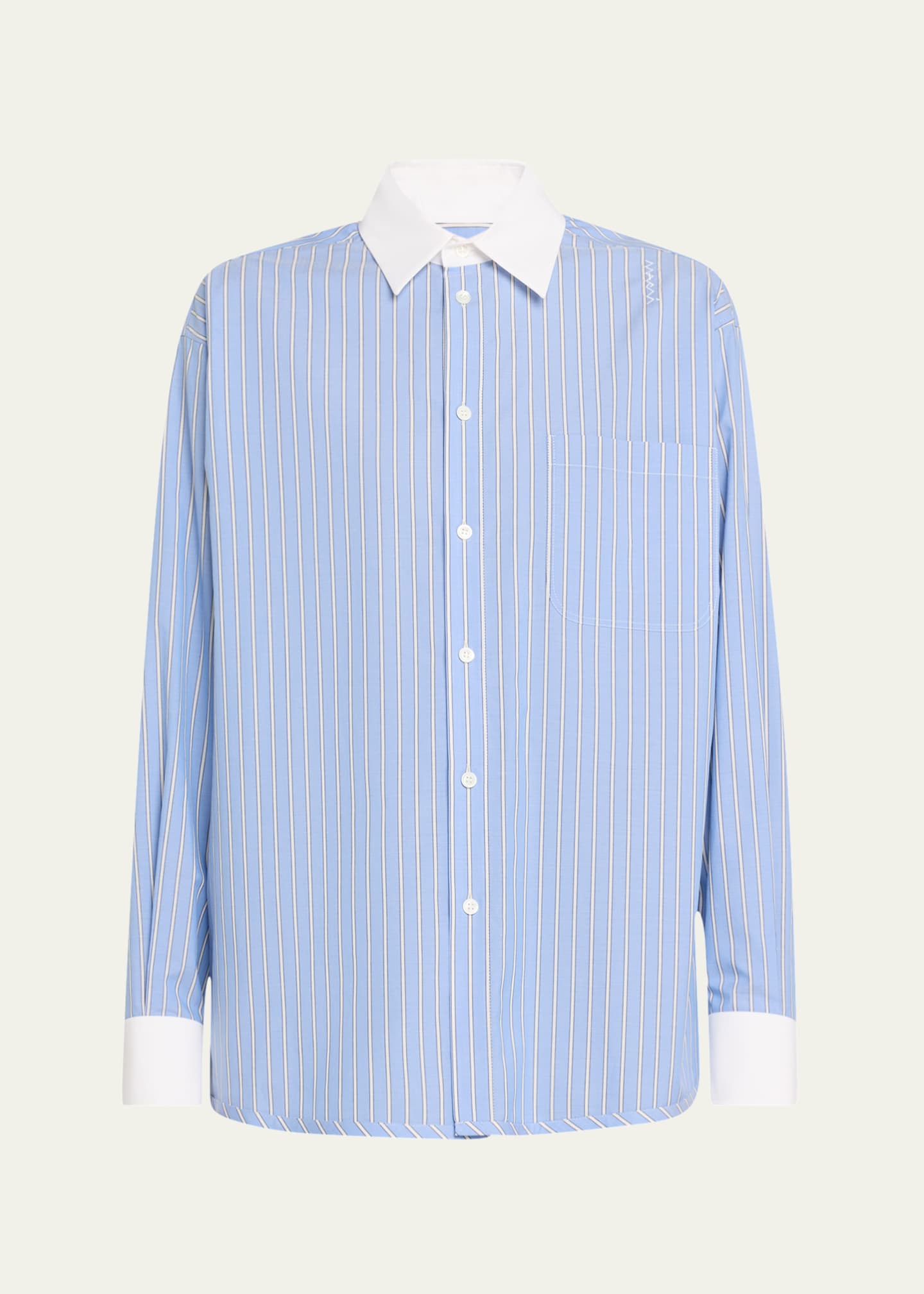 Marni Oversized Stripe Button Down Shirt Image 1 of 5