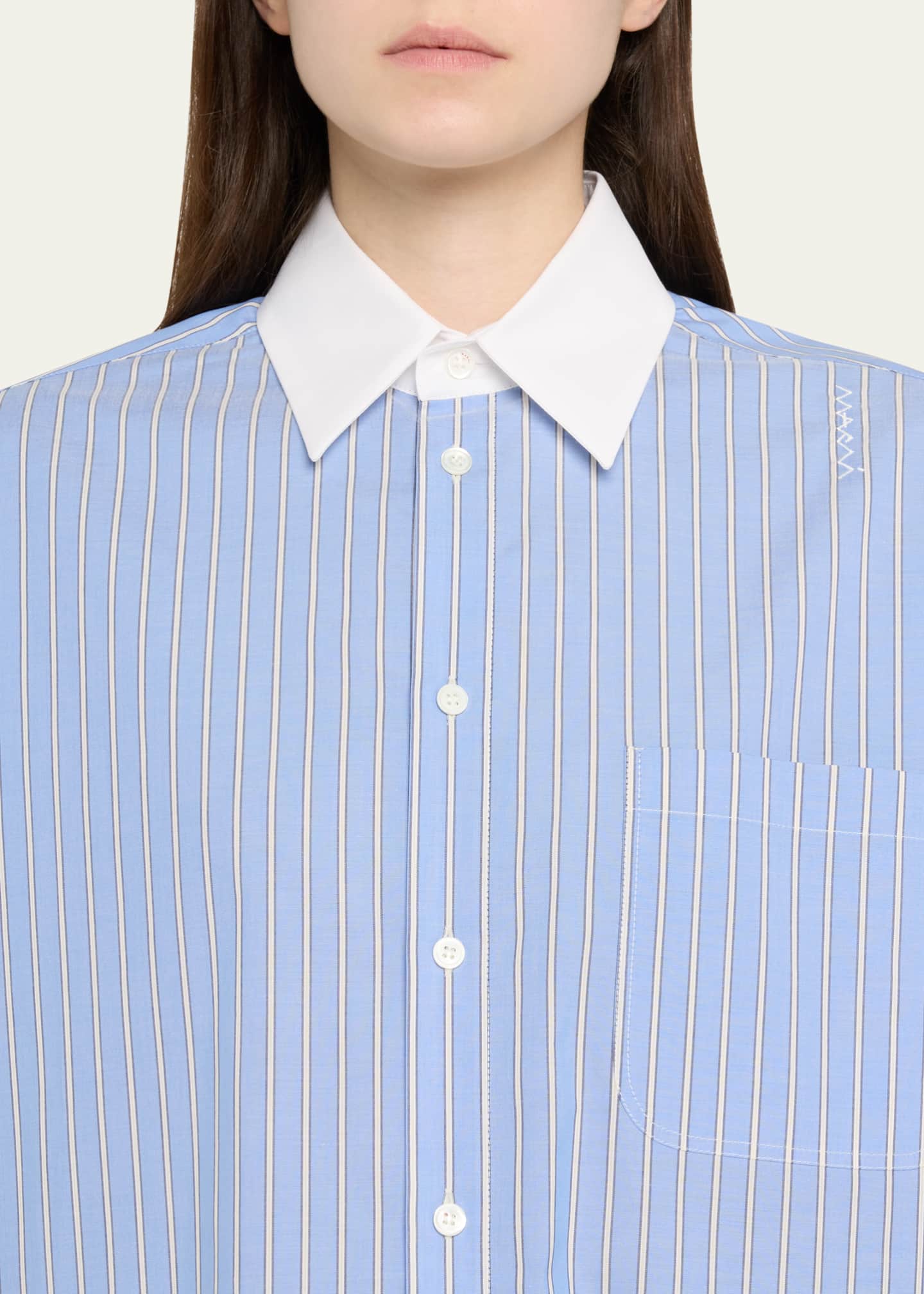 Marni Oversized Stripe Button Down Shirt Image 5 of 5