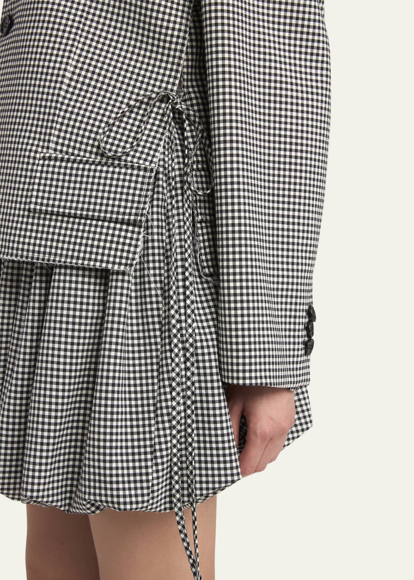 Marni Checked Straight Fit Cropped Wool Jacket Image 5 of 5