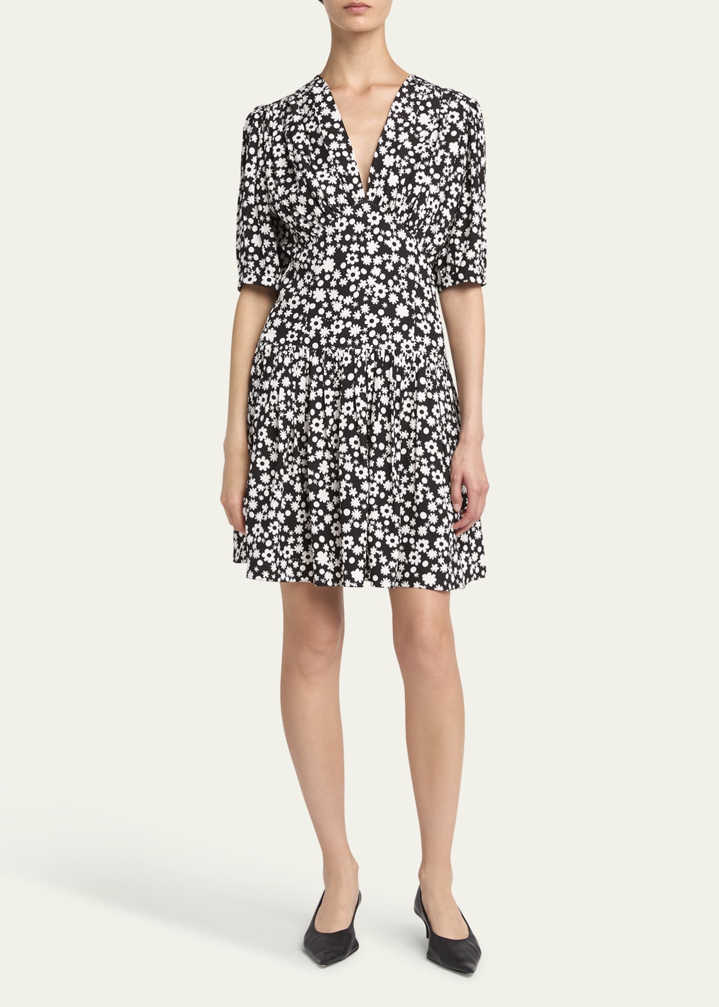 Marni Printed Gathered Mini Dress Image 2 of 5
