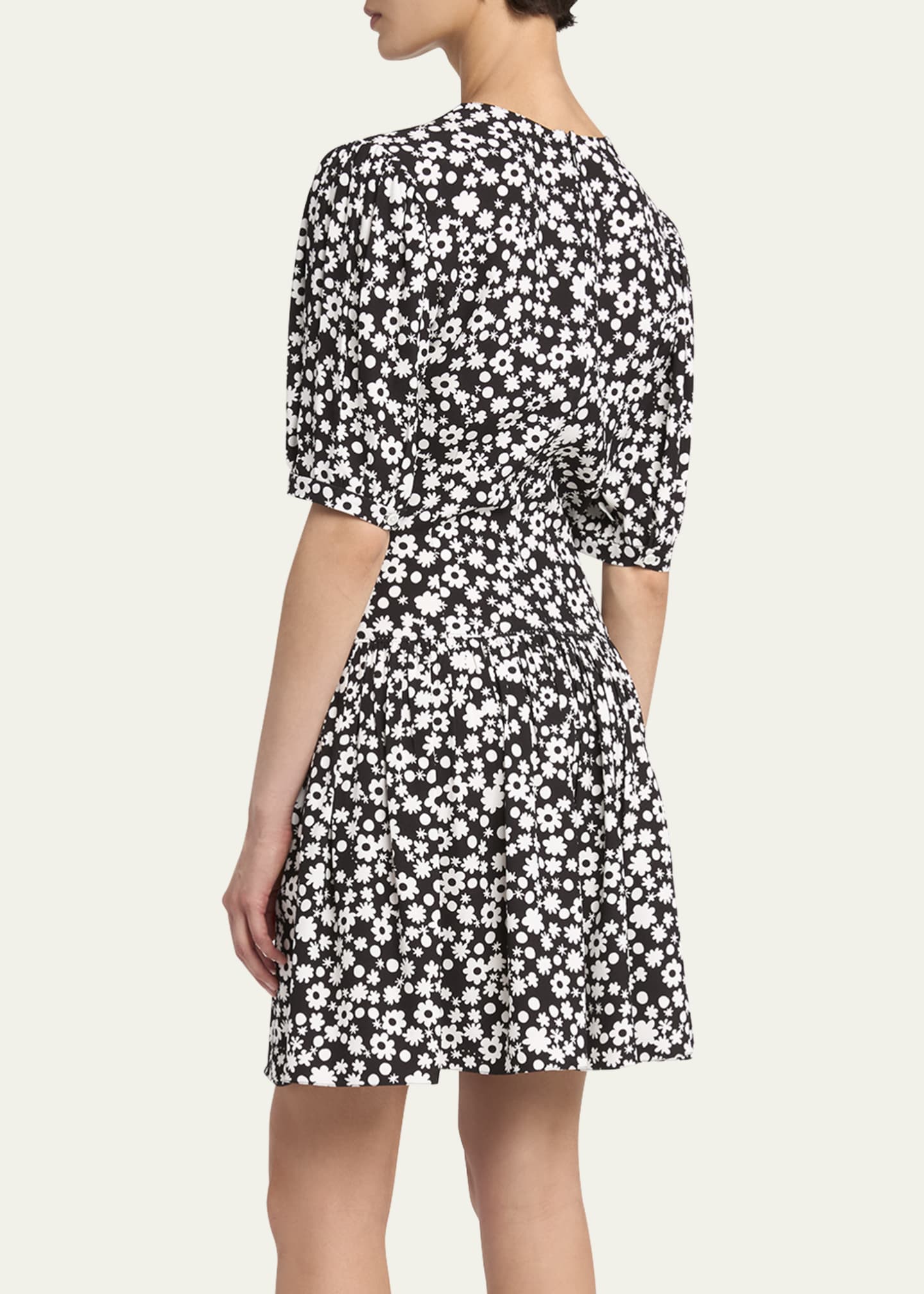 Marni Printed Gathered Mini Dress Image 3 of 5