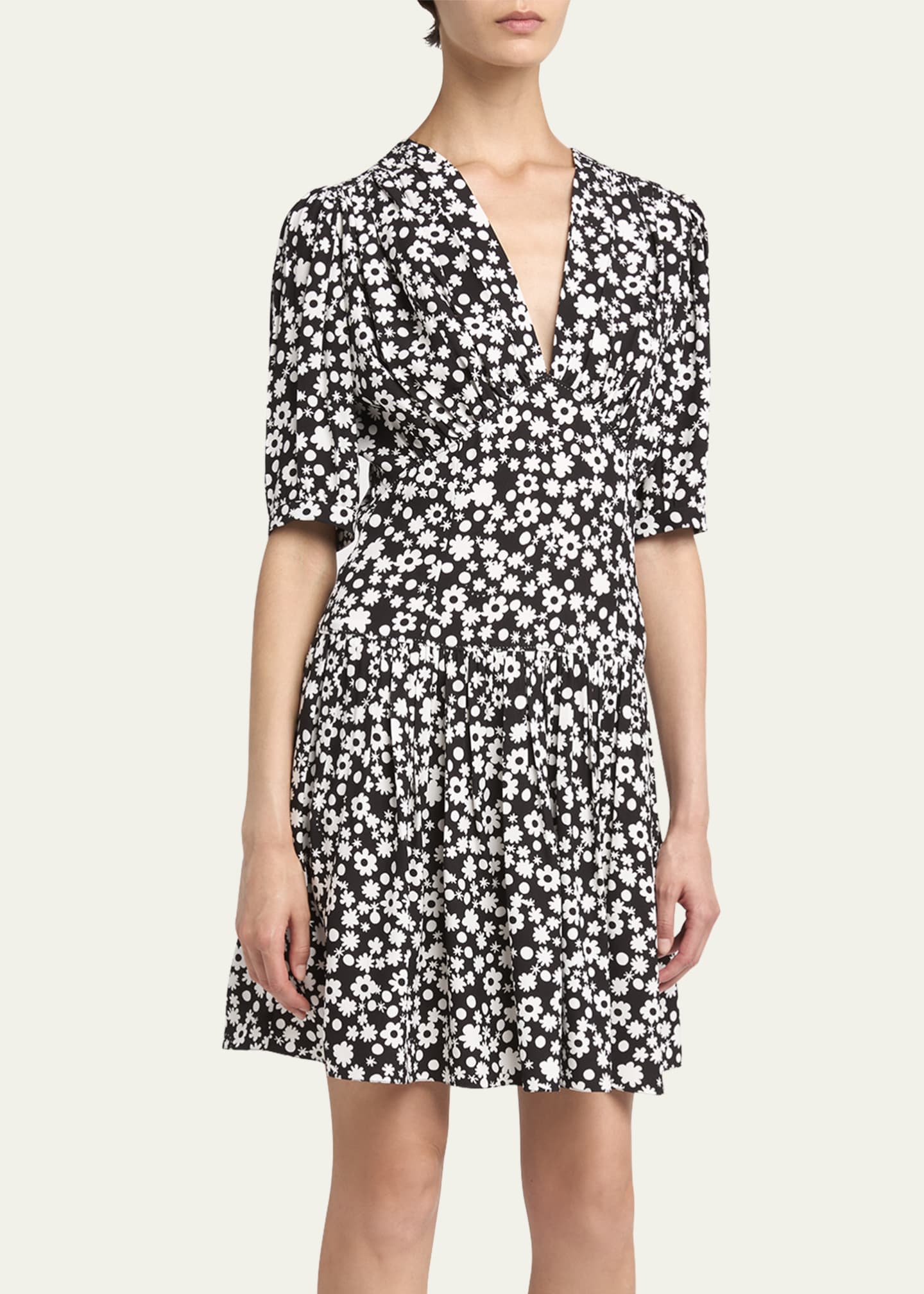 Marni Printed Gathered Mini Dress Image 4 of 5