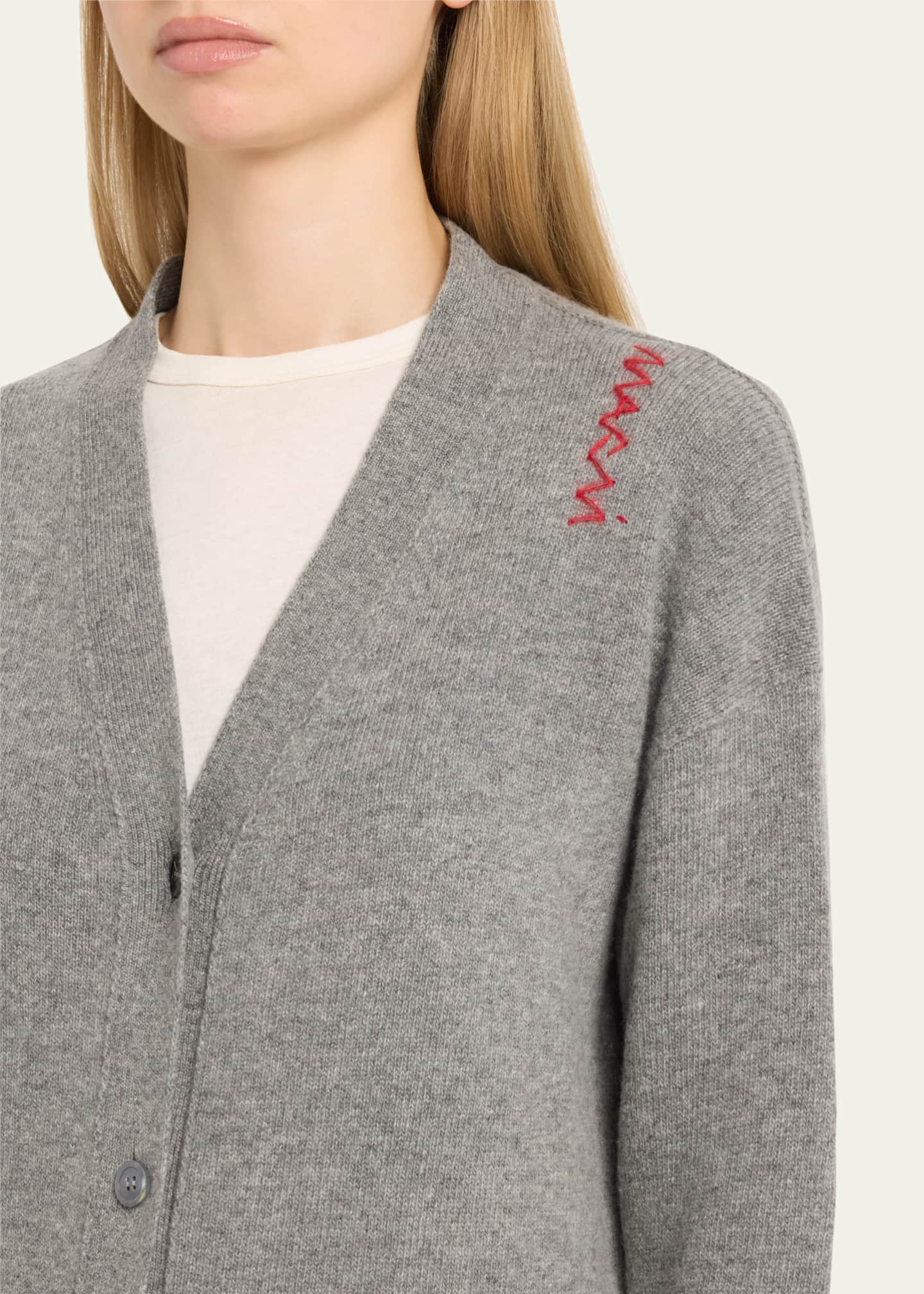 Marni Oversized V-Neck Wool Cashmere Cardigan Image 5 of 5