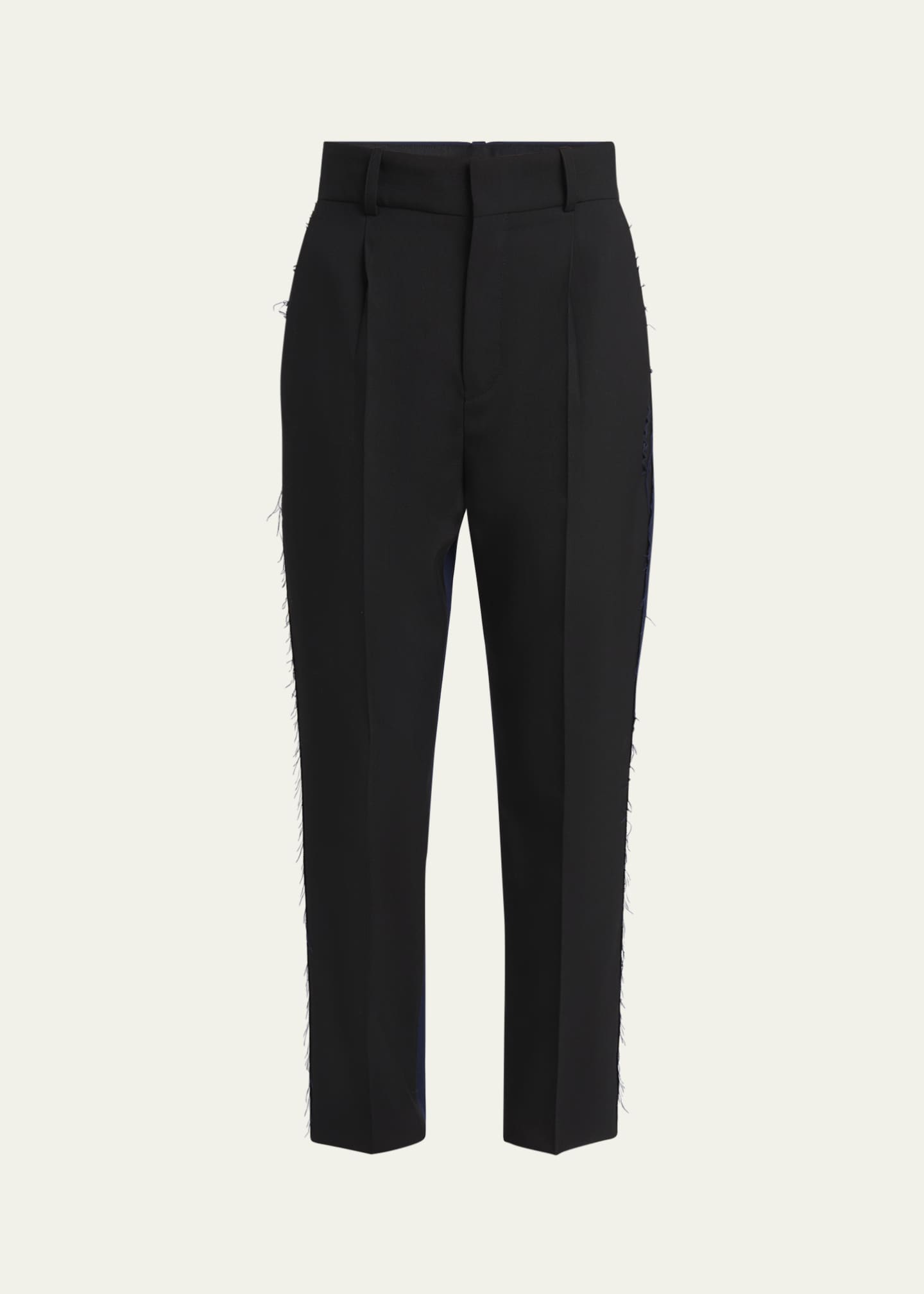 Marni Two-Tone Pleated Tapered Leg Wool Trousers Image 1 of 5