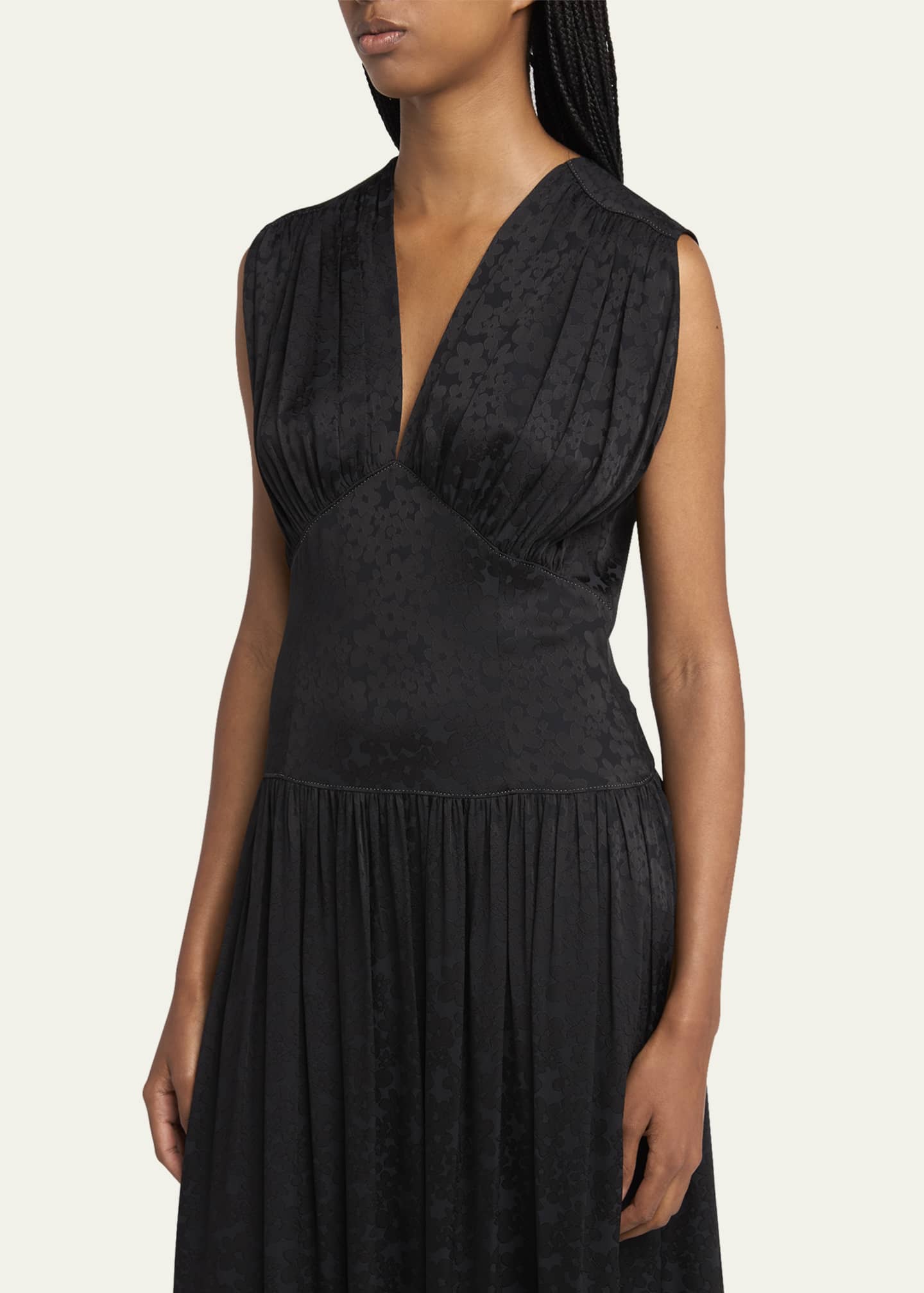 Marni Jacquard Drop Waist Gathered Midi Dress Image 5 of 5