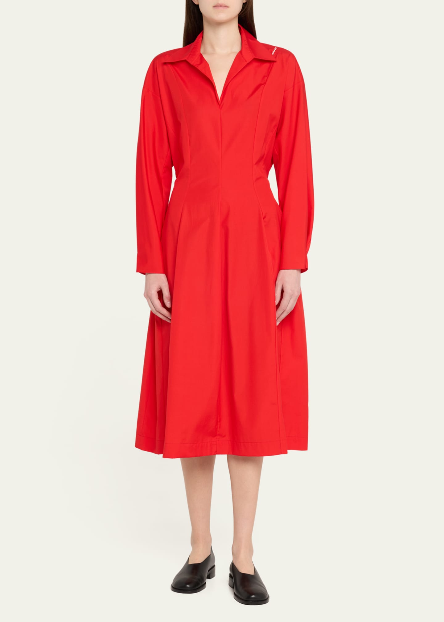 Marni Belted Poplin Midi Dress Image 2 of 5