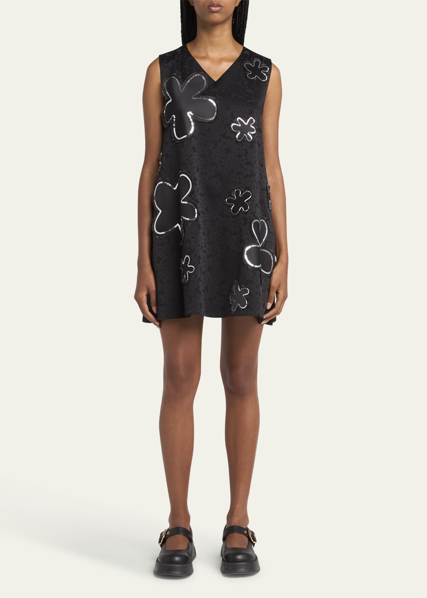 Marni Flower Sequined Jacquard Mini Dress Image 2 of 5