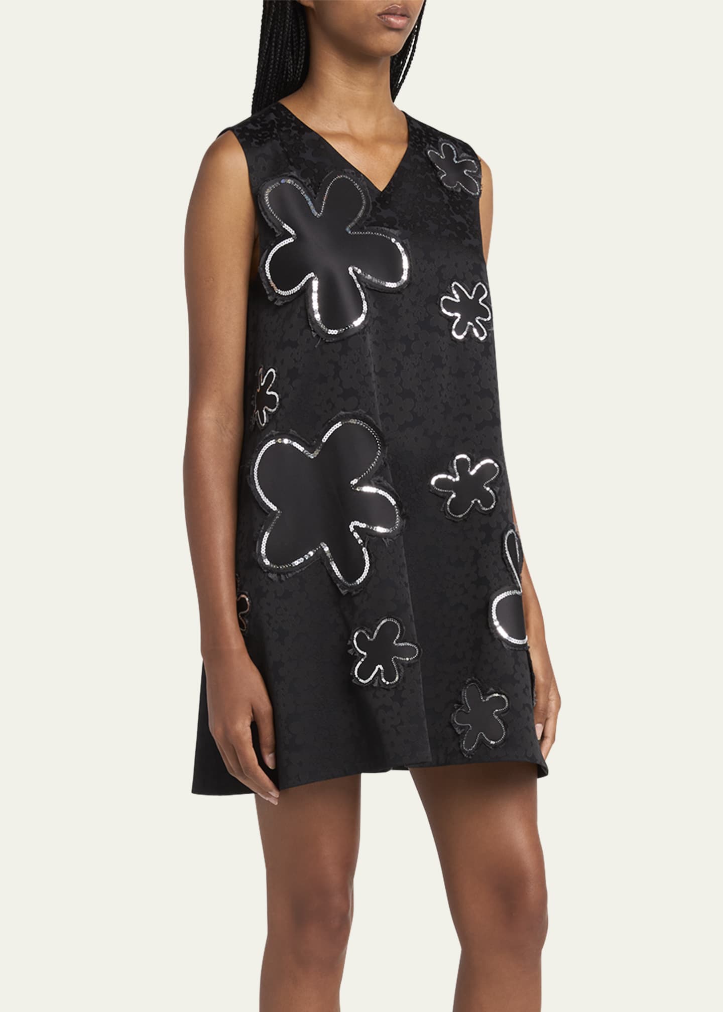 Marni Flower Sequined Jacquard Mini Dress Image 4 of 5