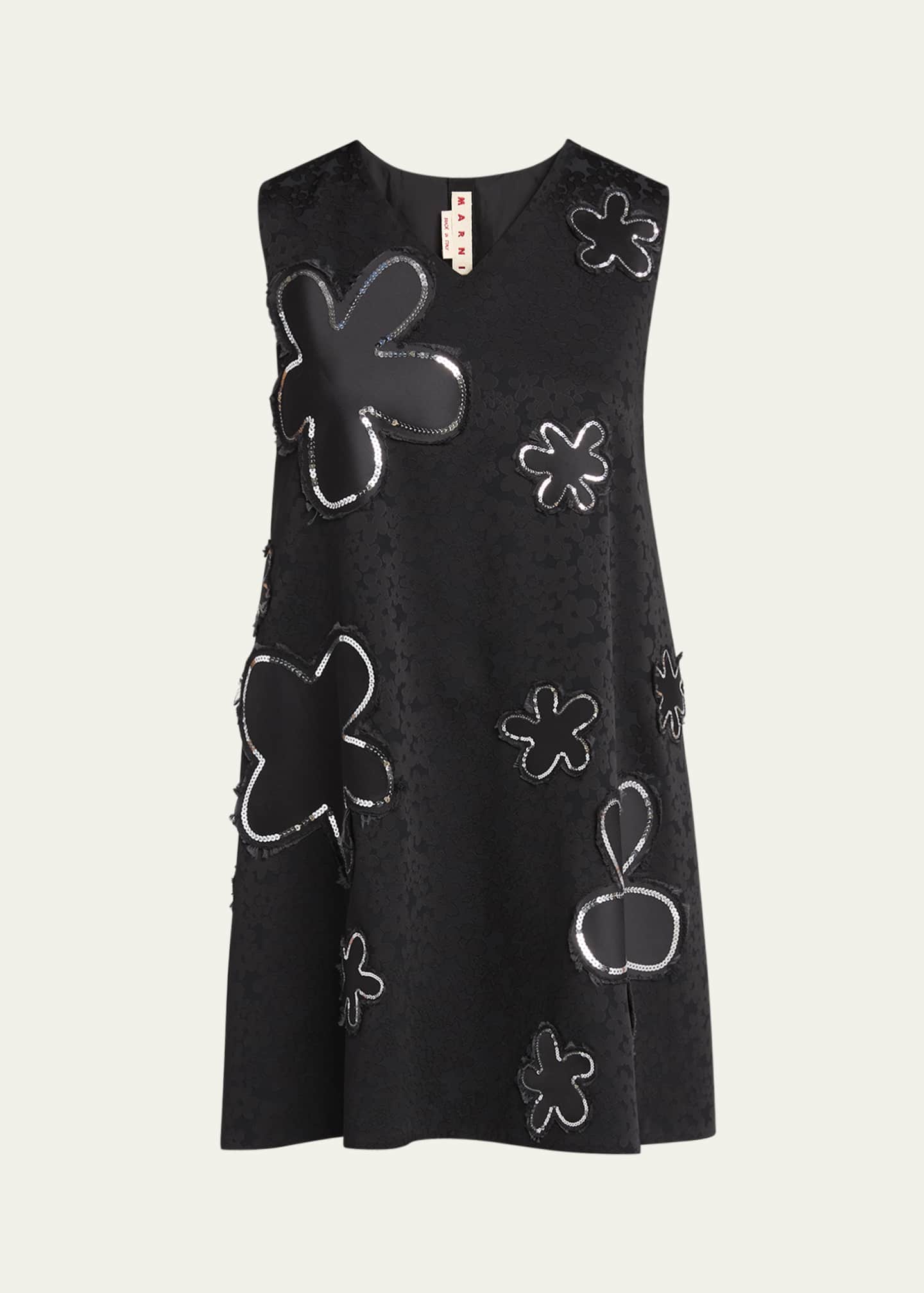 Marni Flower Sequined Jacquard Mini Dress Image 1 of 5