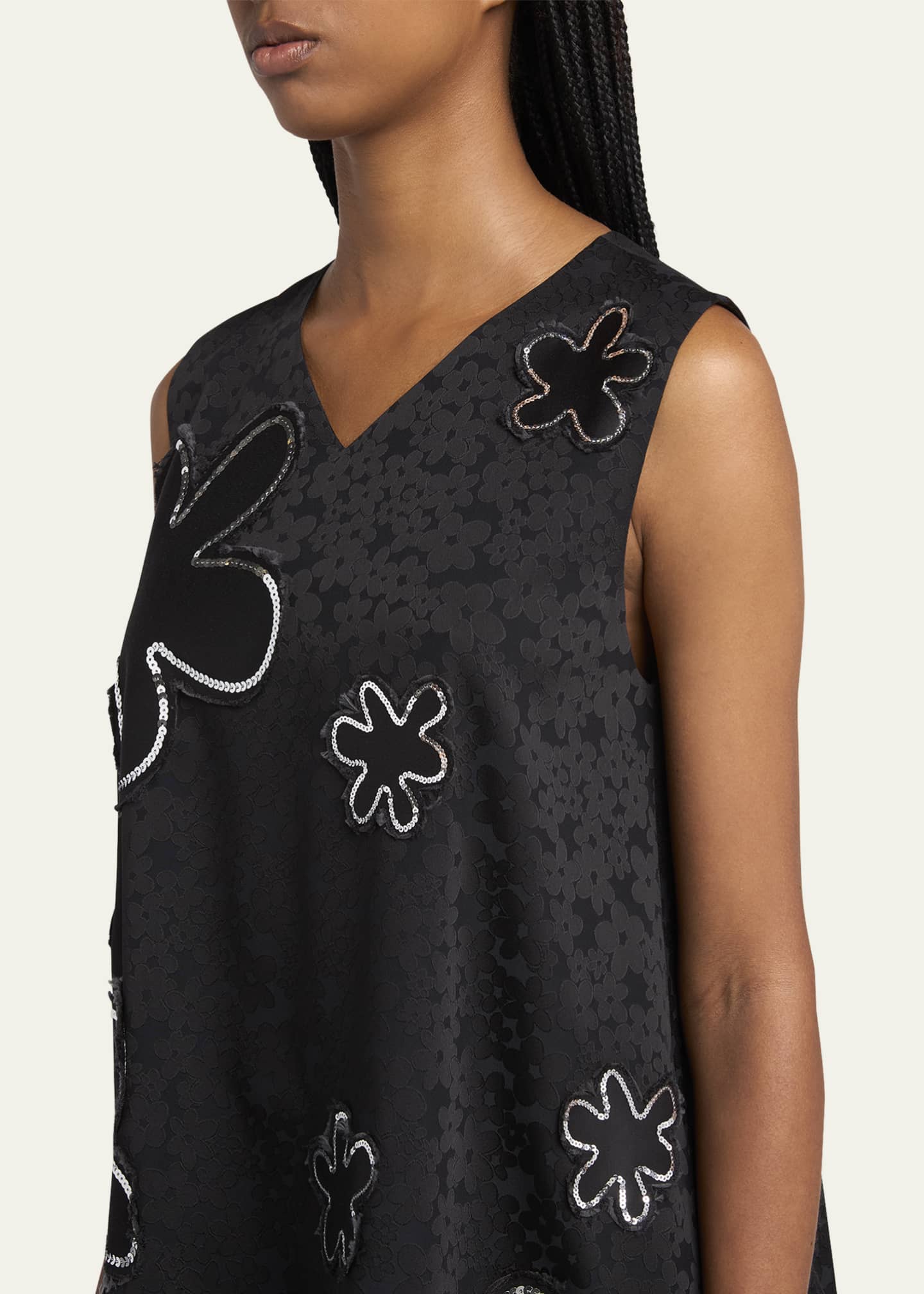 Marni Flower Sequined Jacquard Mini Dress Image 5 of 5