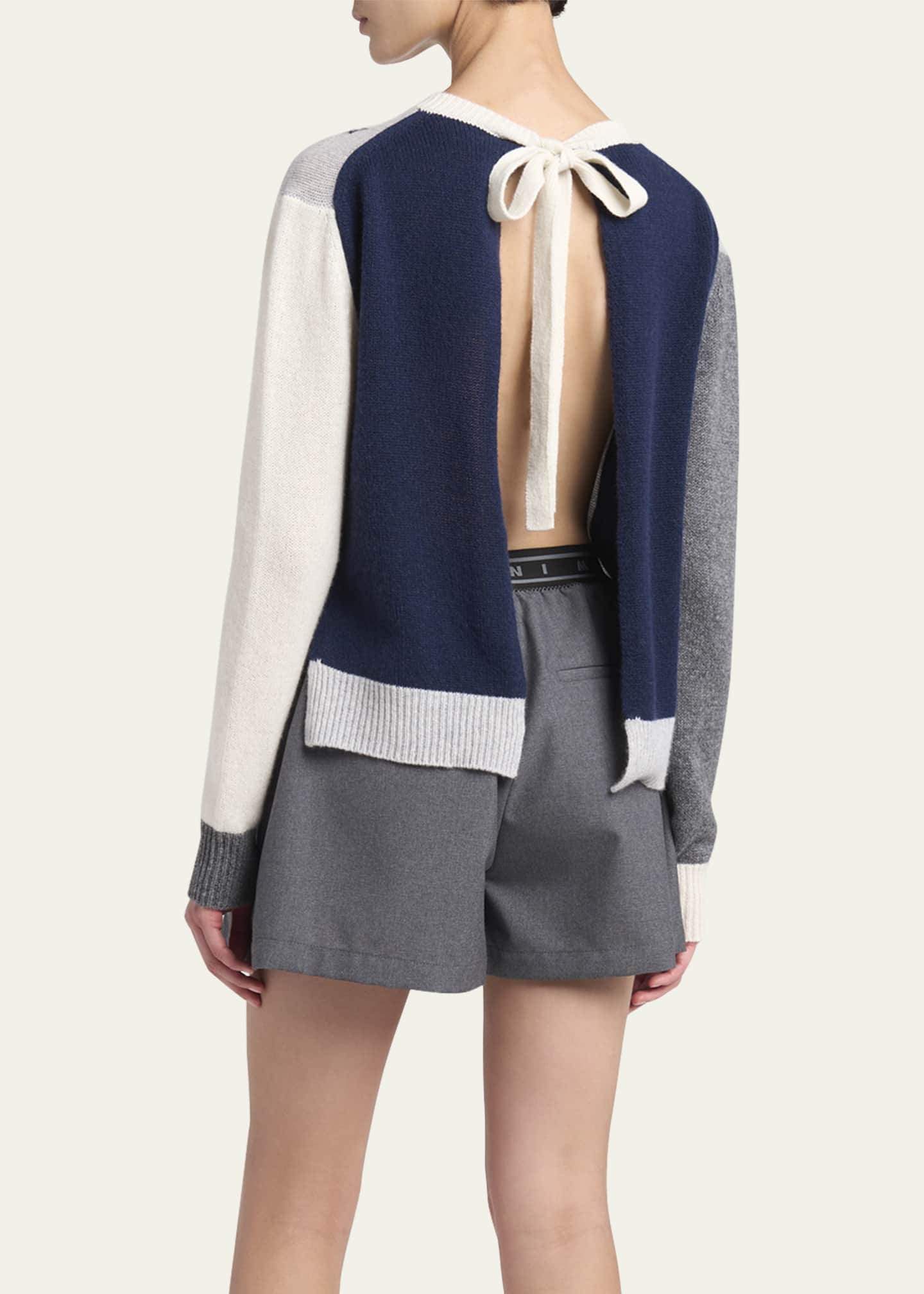 Marni Colorblock Backless Cashmere Sweater Image 3 of 5