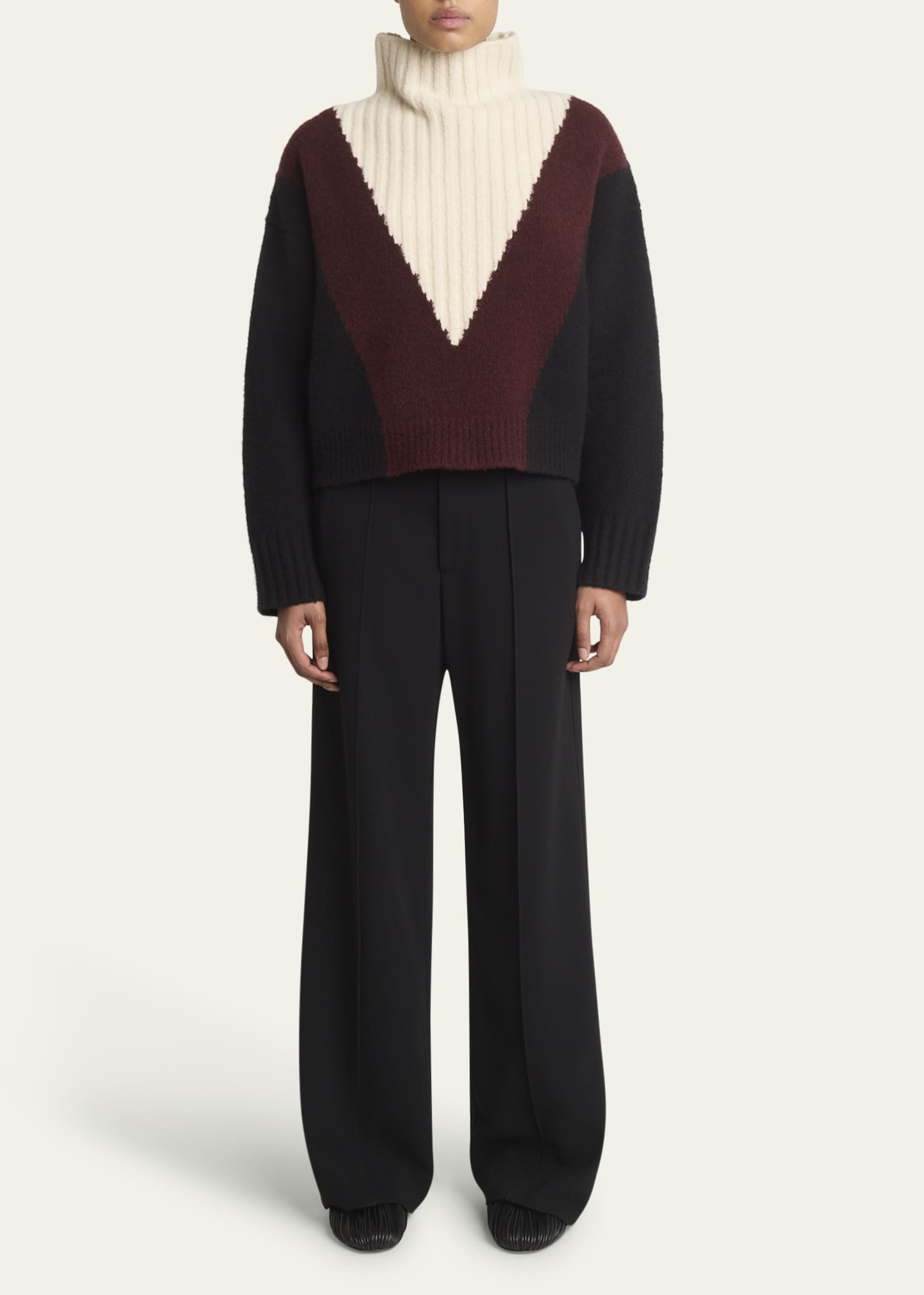 Proenza Schouler Alma Graphic Cashmere Turtleneck Sweater Image 2 of 5