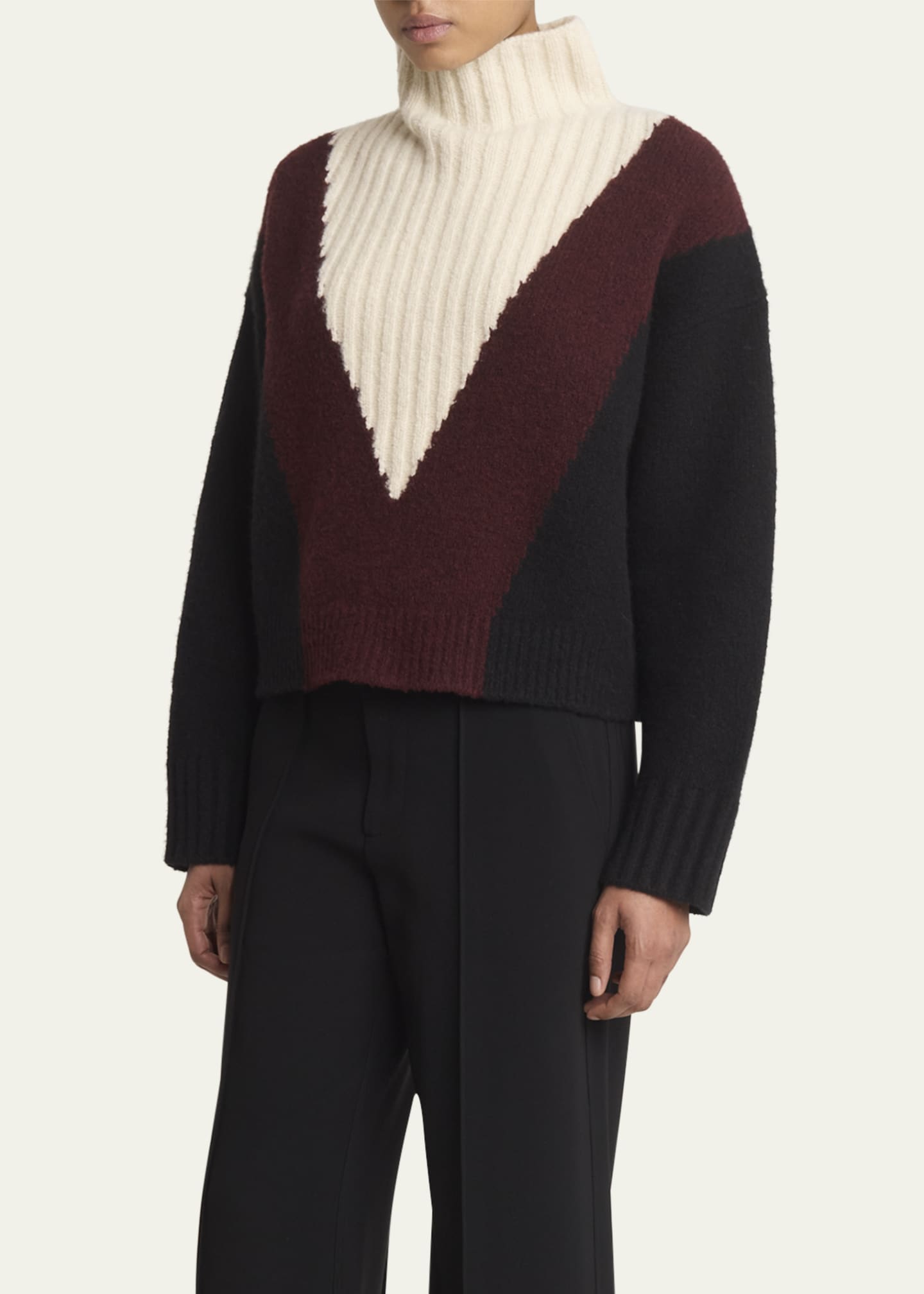 Proenza Schouler Alma Graphic Cashmere Turtleneck Sweater Image 4 of 5
