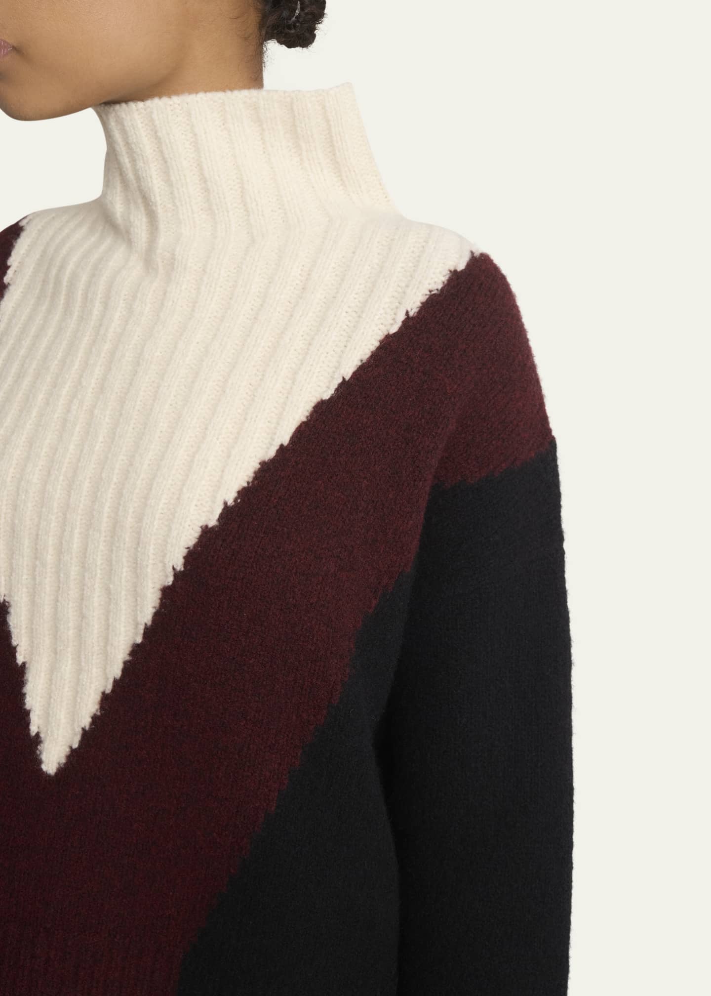 Proenza Schouler Alma Graphic Cashmere Turtleneck Sweater Image 5 of 5