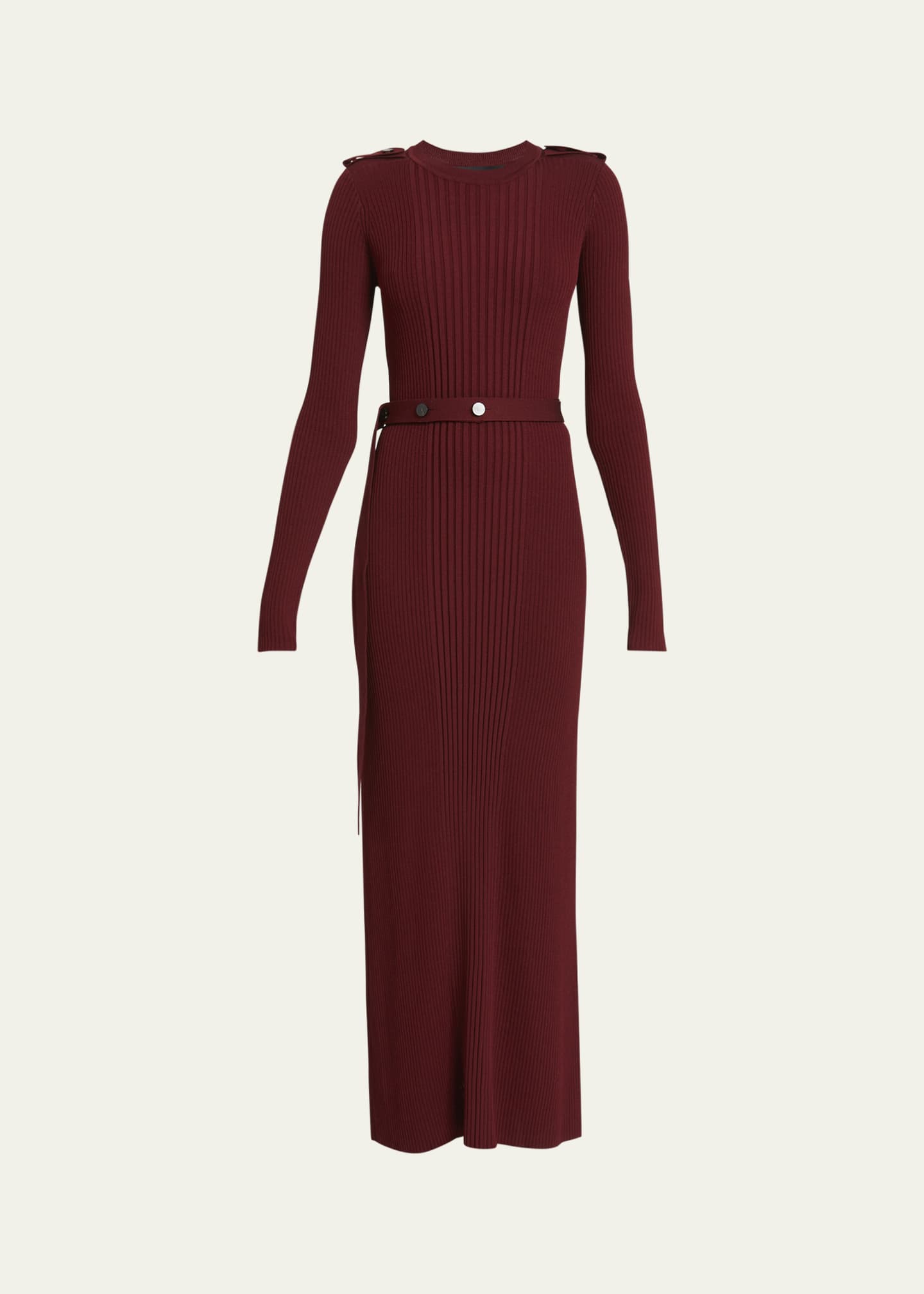 Proenza Schouler Lauryn Belted Silk-Viscose Knit Maxi Sweater Dress Image 1 of 5