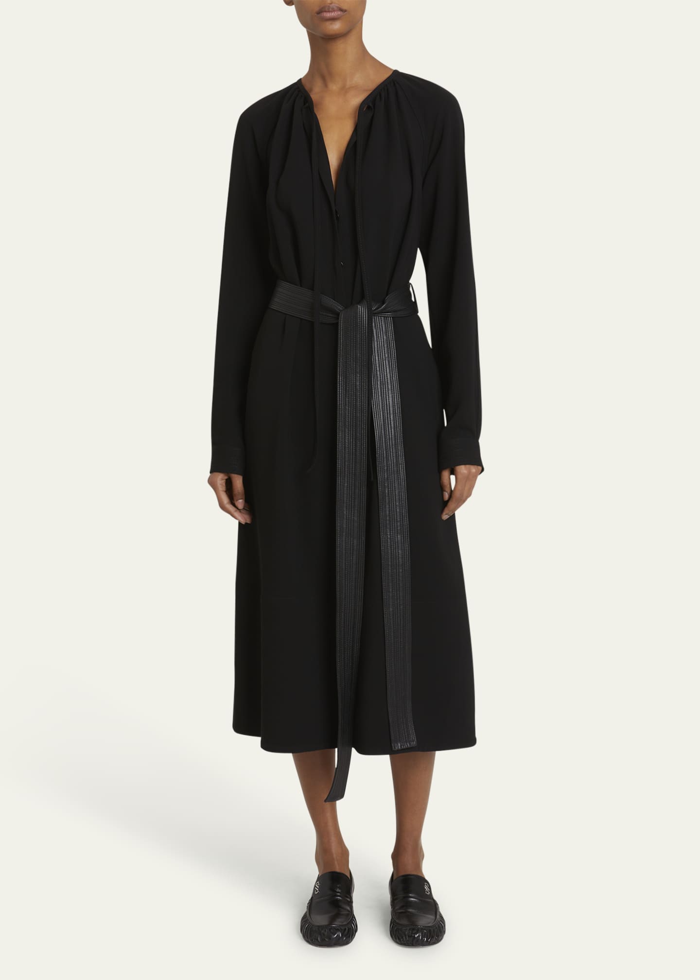 Enya Lightweight Crepe Dress with Belt