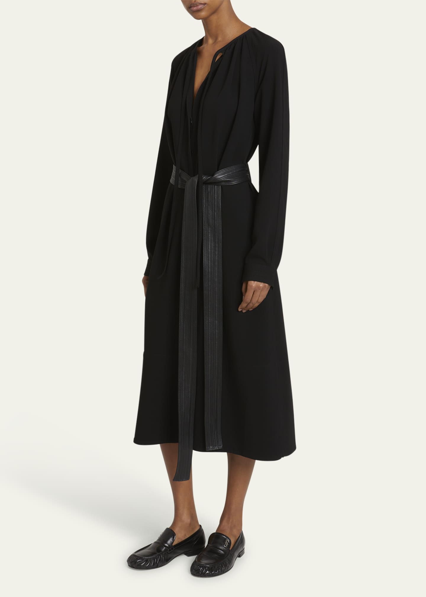 Enya Lightweight Crepe Dress with Belt