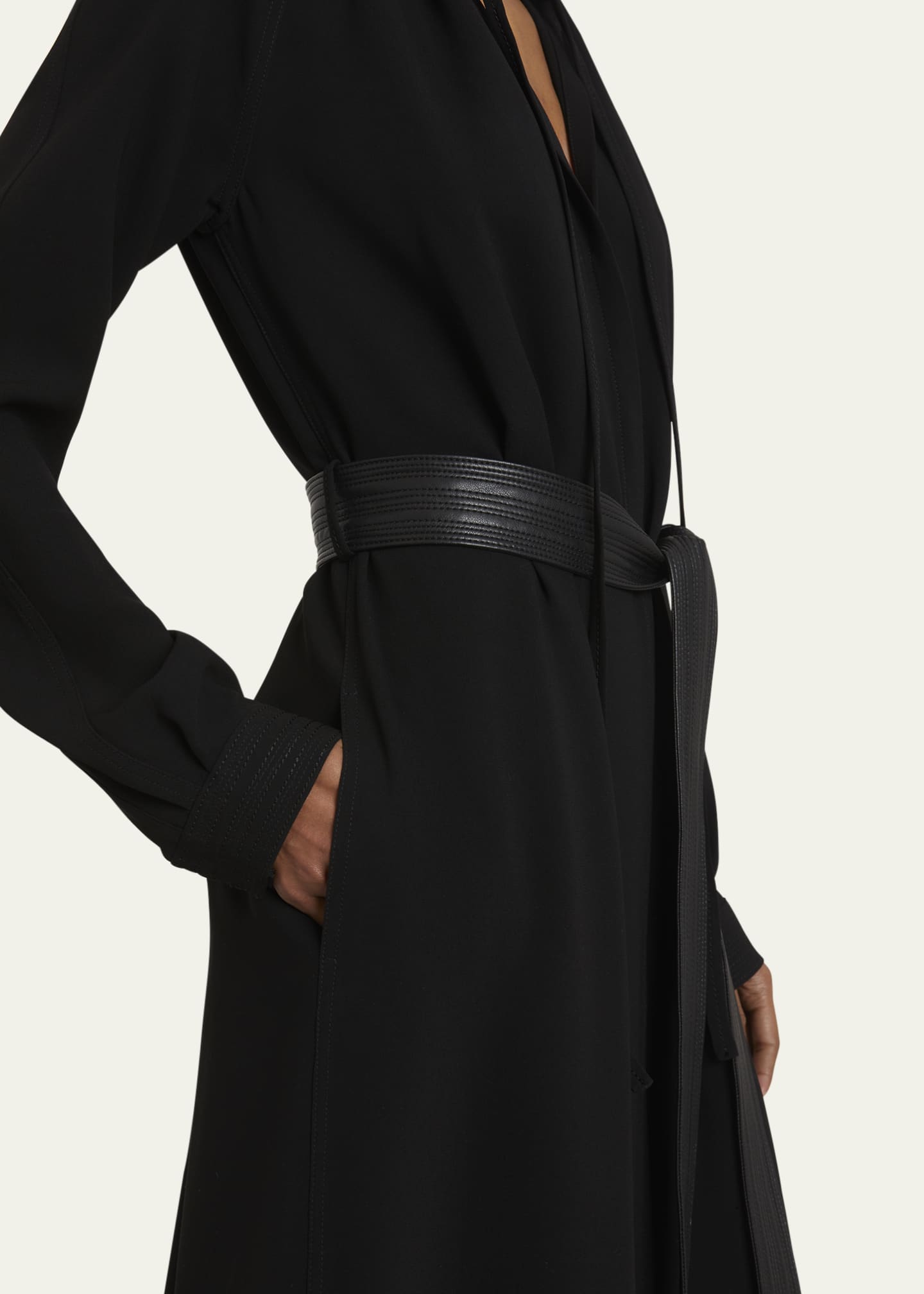 Enya Lightweight Crepe Dress with Belt