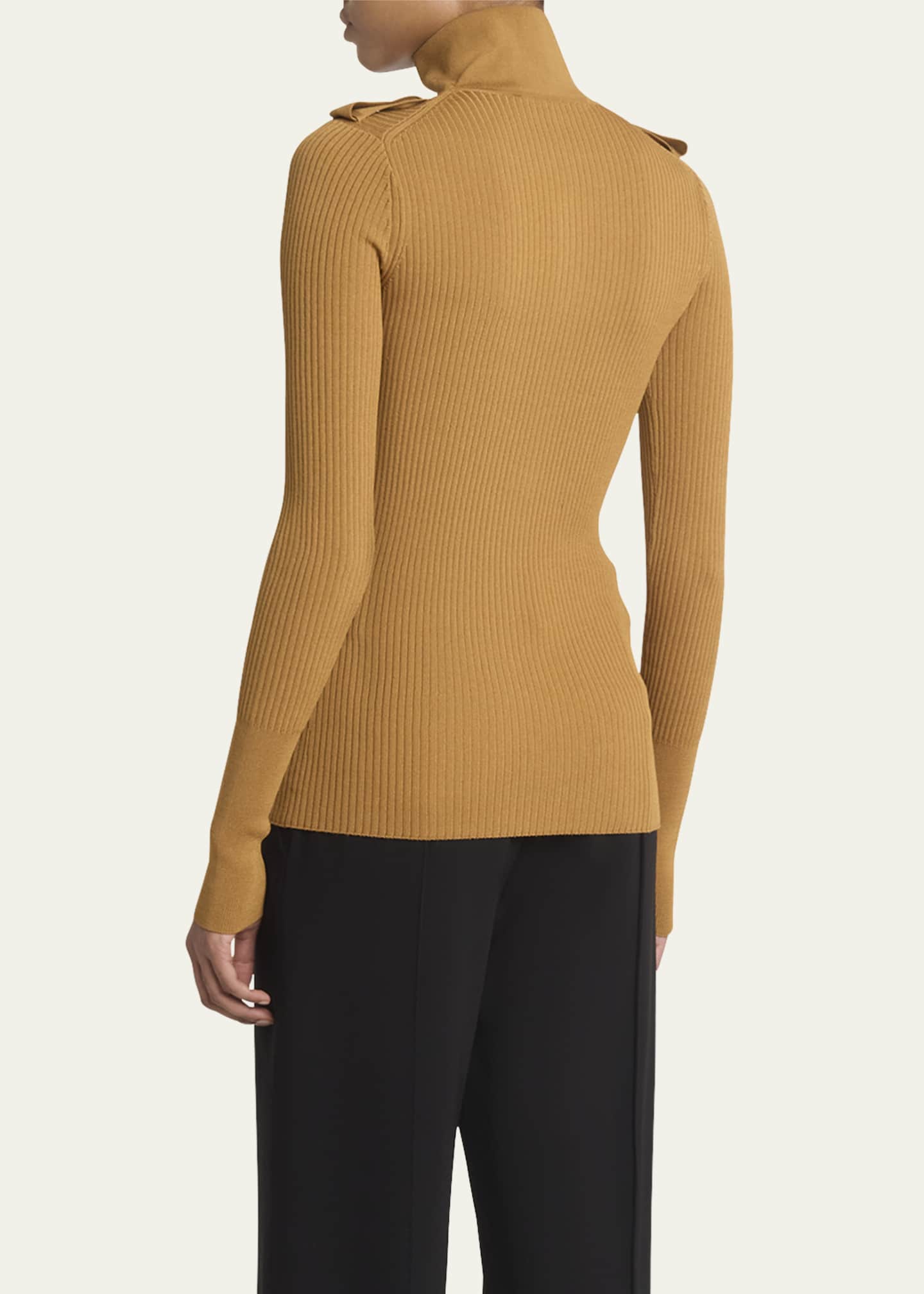Proenza Schouler Norah Turtleneck Zip Knit Sweater Image 3 of 5