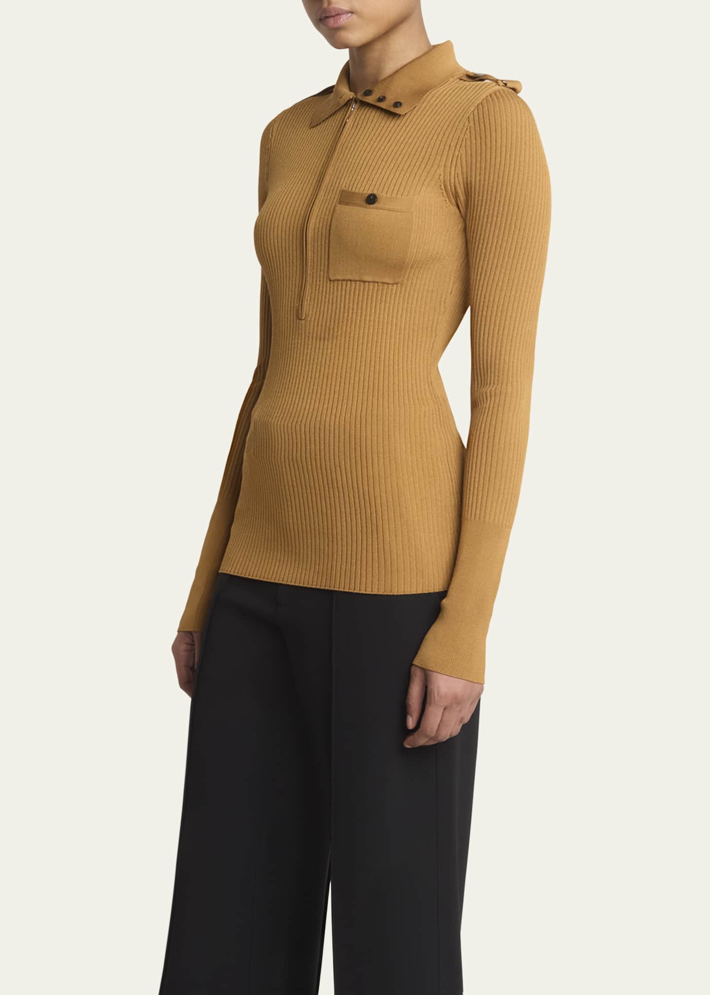 Proenza Schouler Norah Turtleneck Zip Knit Sweater Image 4 of 5