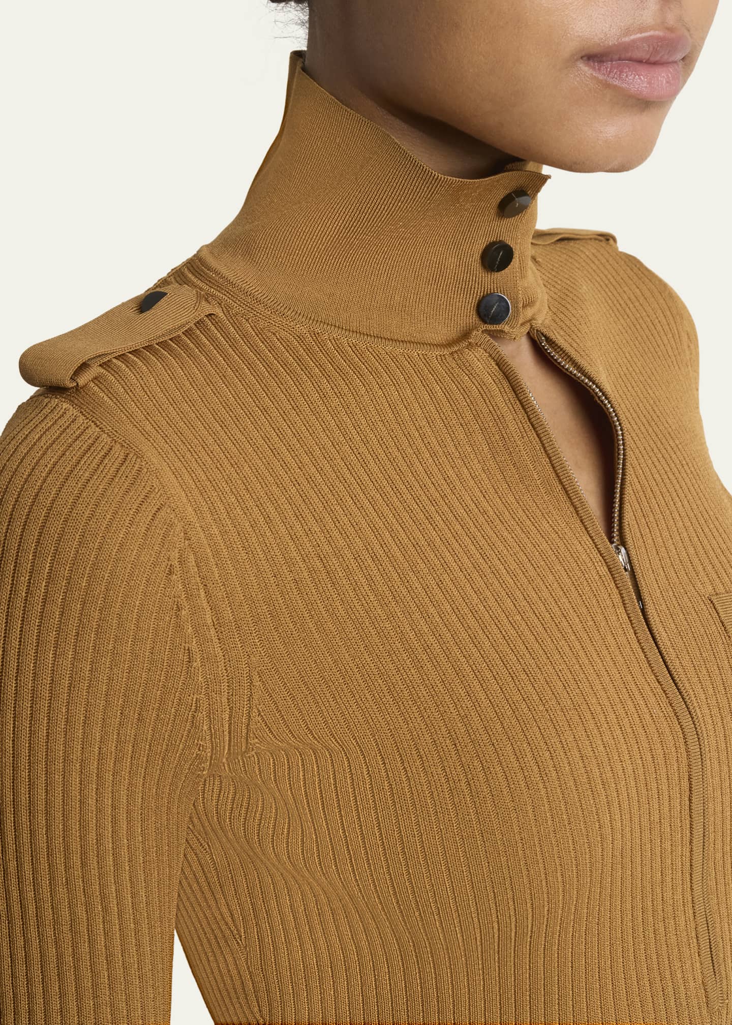 Proenza Schouler Norah Turtleneck Zip Knit Sweater Image 5 of 5