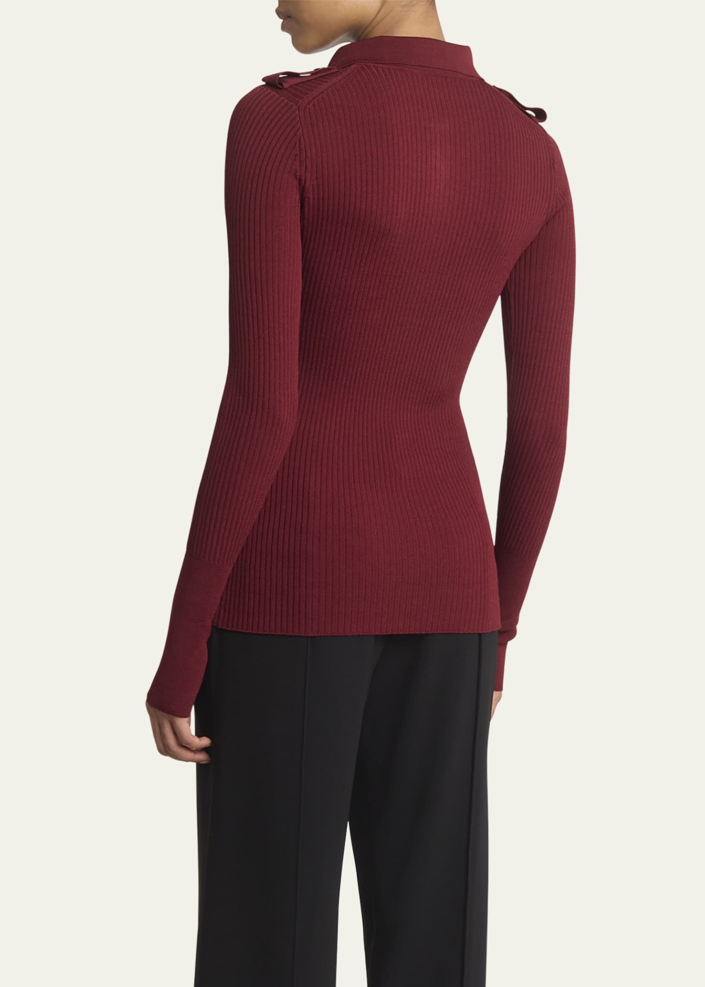 Proenza Schouler Norah Turtleneck Zip Knit Sweater Image 3 of 5