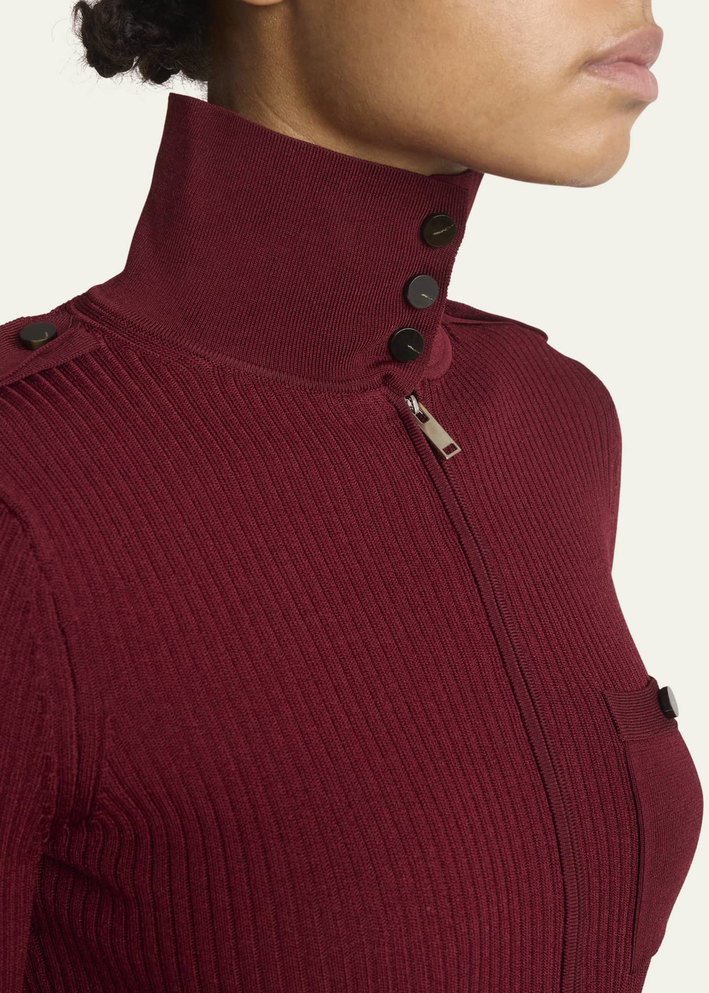 Proenza Schouler Norah Turtleneck Zip Knit Sweater Image 5 of 5