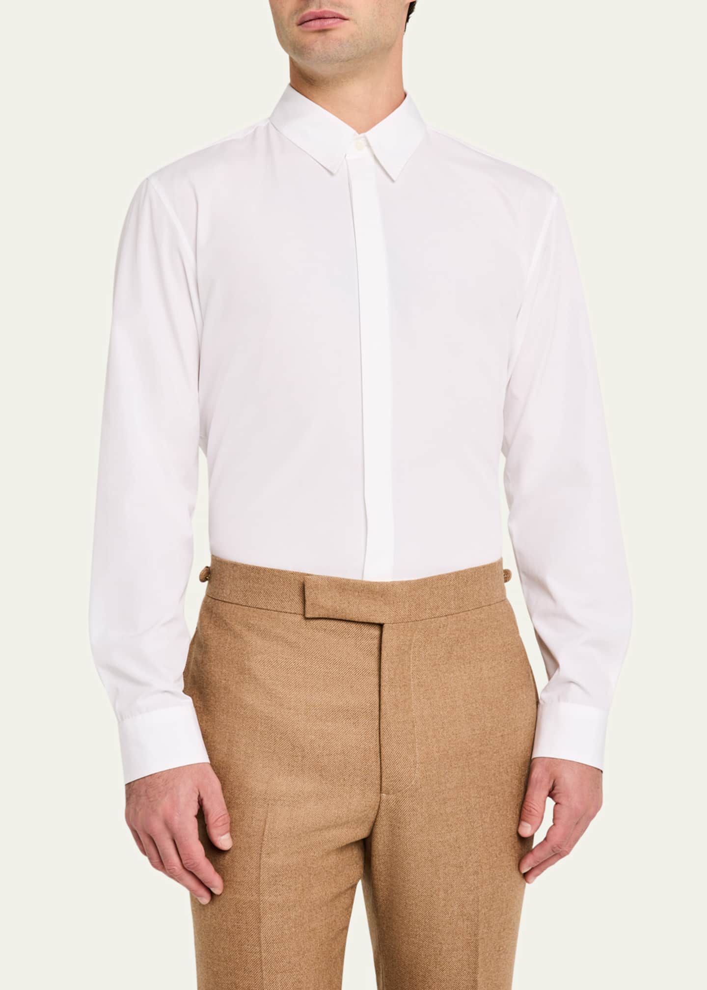 Gabriela Hearst Men's Nicolas Concealed-Placket Sport Shirt Image 4 of 5