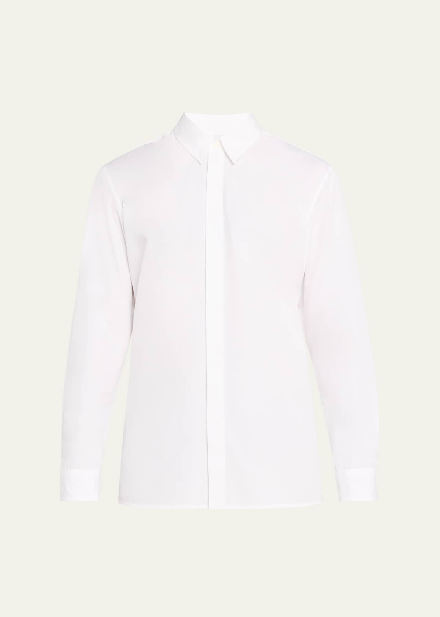 Gabriela Hearst Men's Nicolas Concealed-Placket Sport Shirt Image 1 of 5