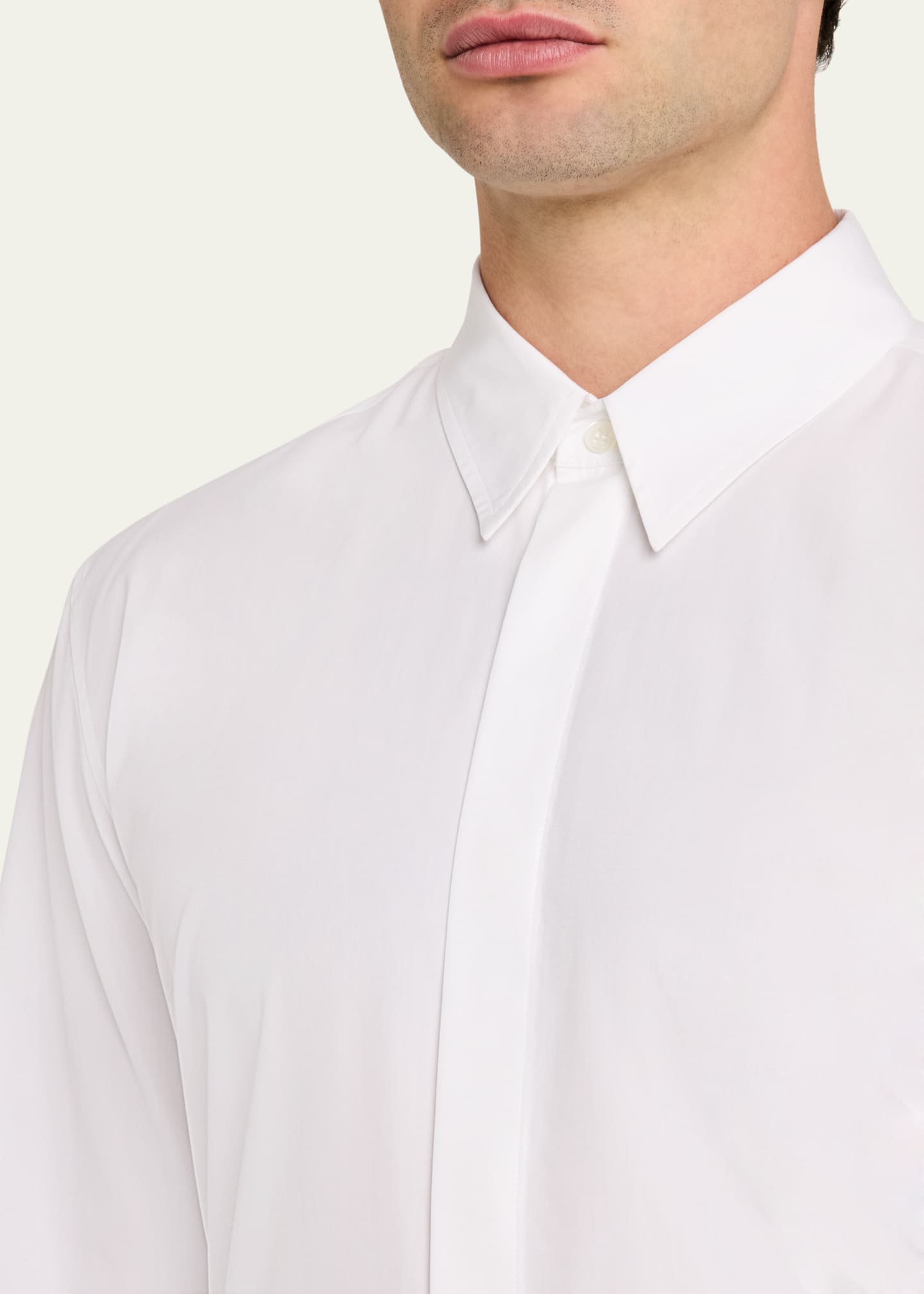 Gabriela Hearst Men's Nicolas Concealed-Placket Sport Shirt Image 5 of 5