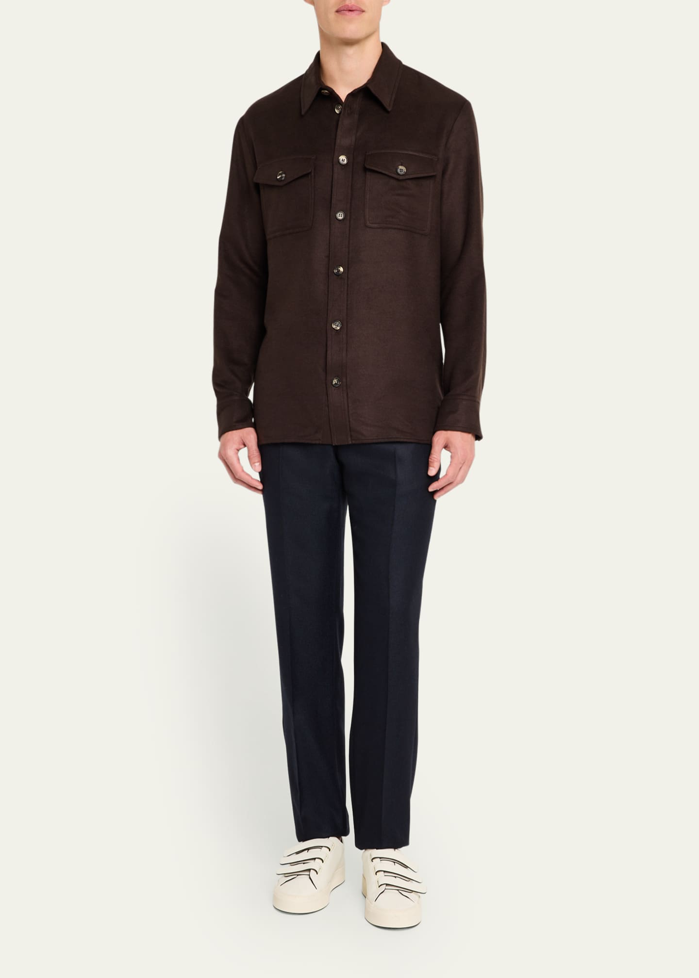 Gabriela Hearst Men's Lucas Winter Silk Overshirt Image 2 of 5