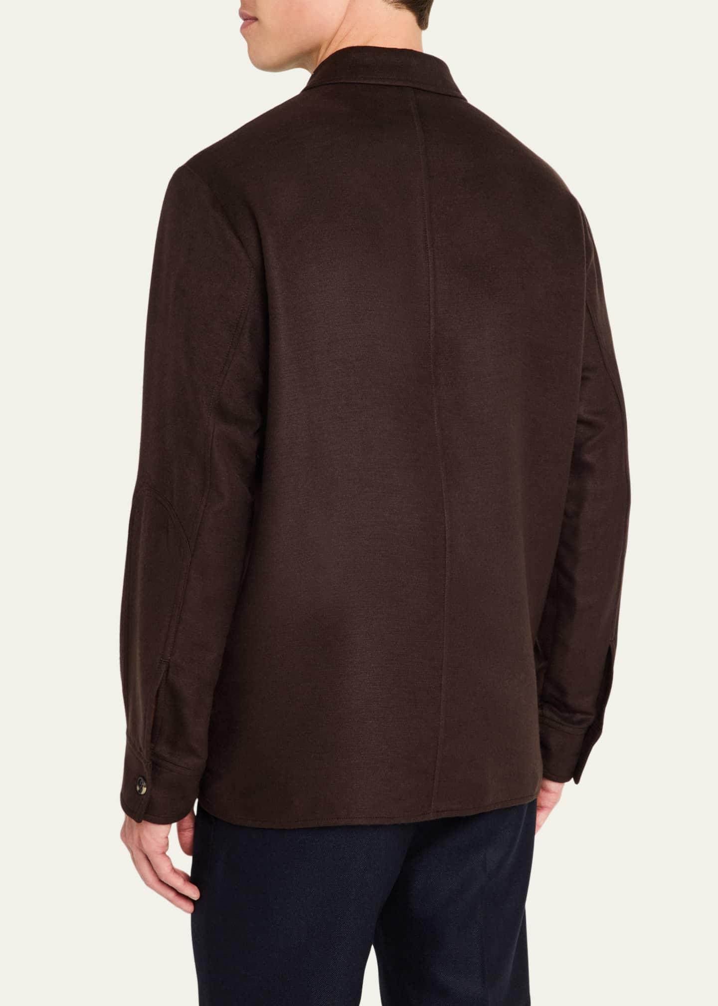 Gabriela Hearst Men's Lucas Winter Silk Overshirt Image 3 of 5