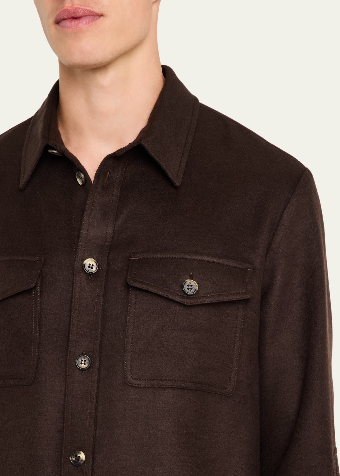 Gabriela Hearst Men's Lucas Winter Silk Overshirt Image 5 of 5