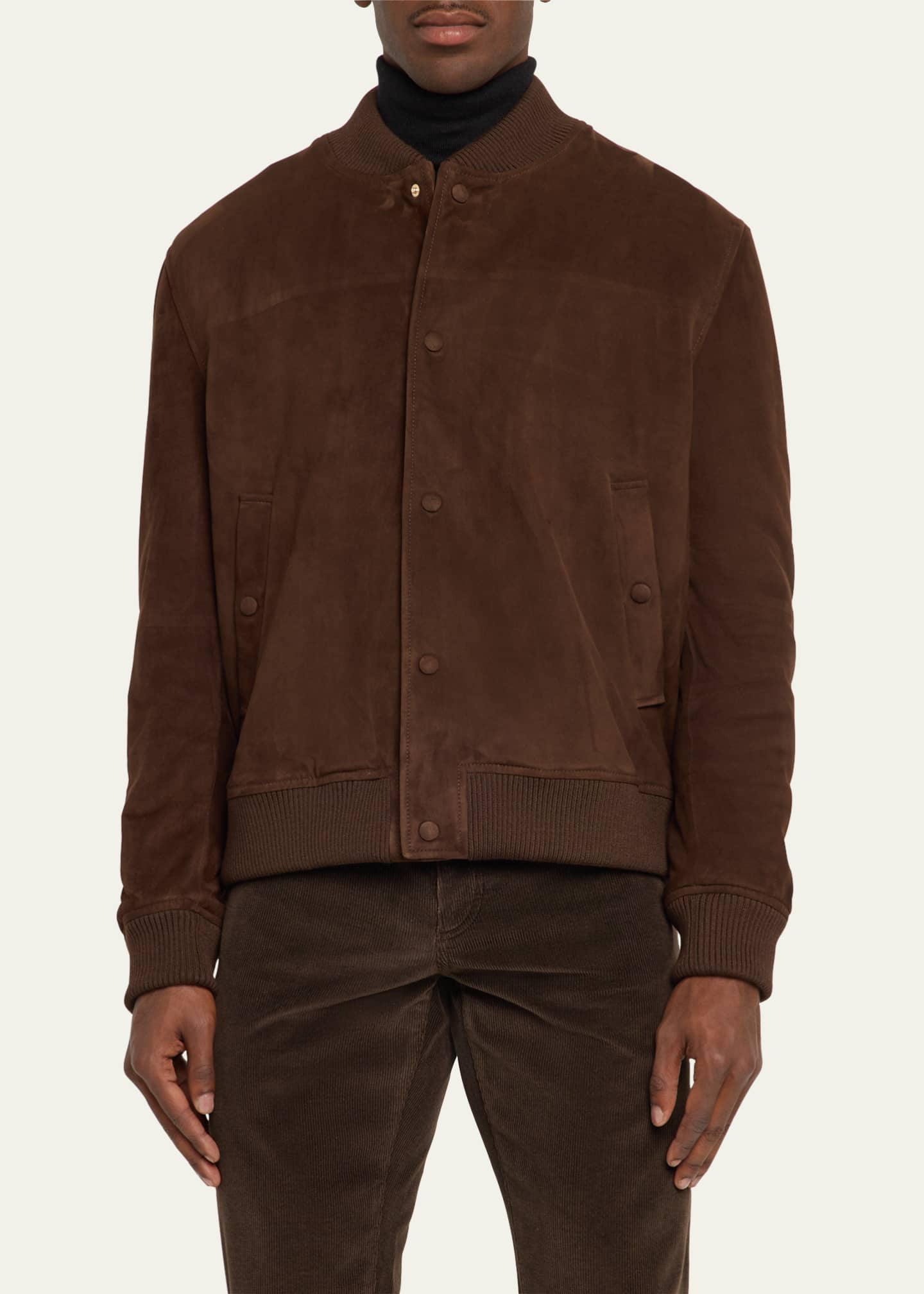 Gabriela Hearst Men's Greg Suede Bomber Jacket Image 4 of 5