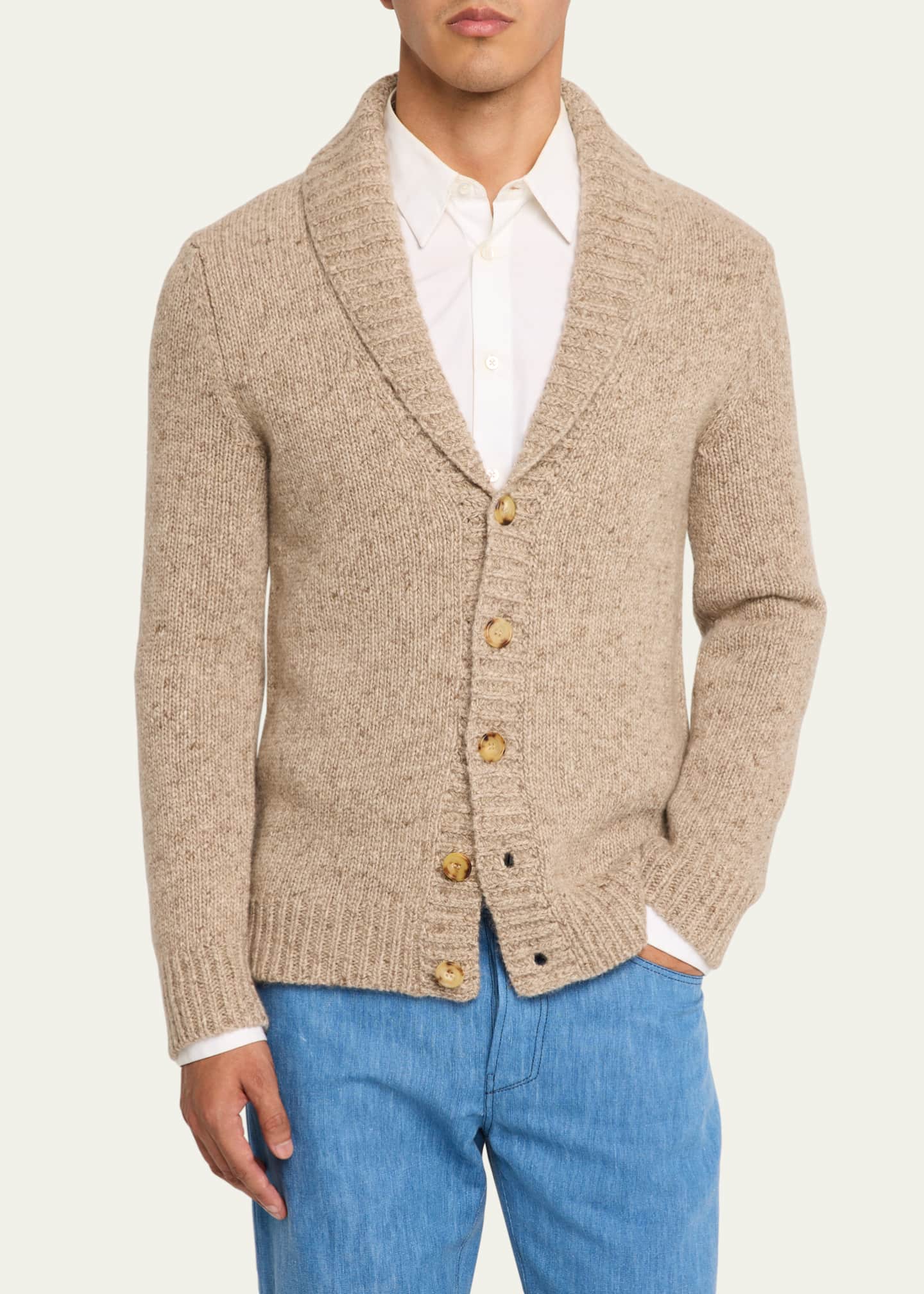 Gabriela Hearst Men's Thom Cashmere Cardigan Image 4 of 5
