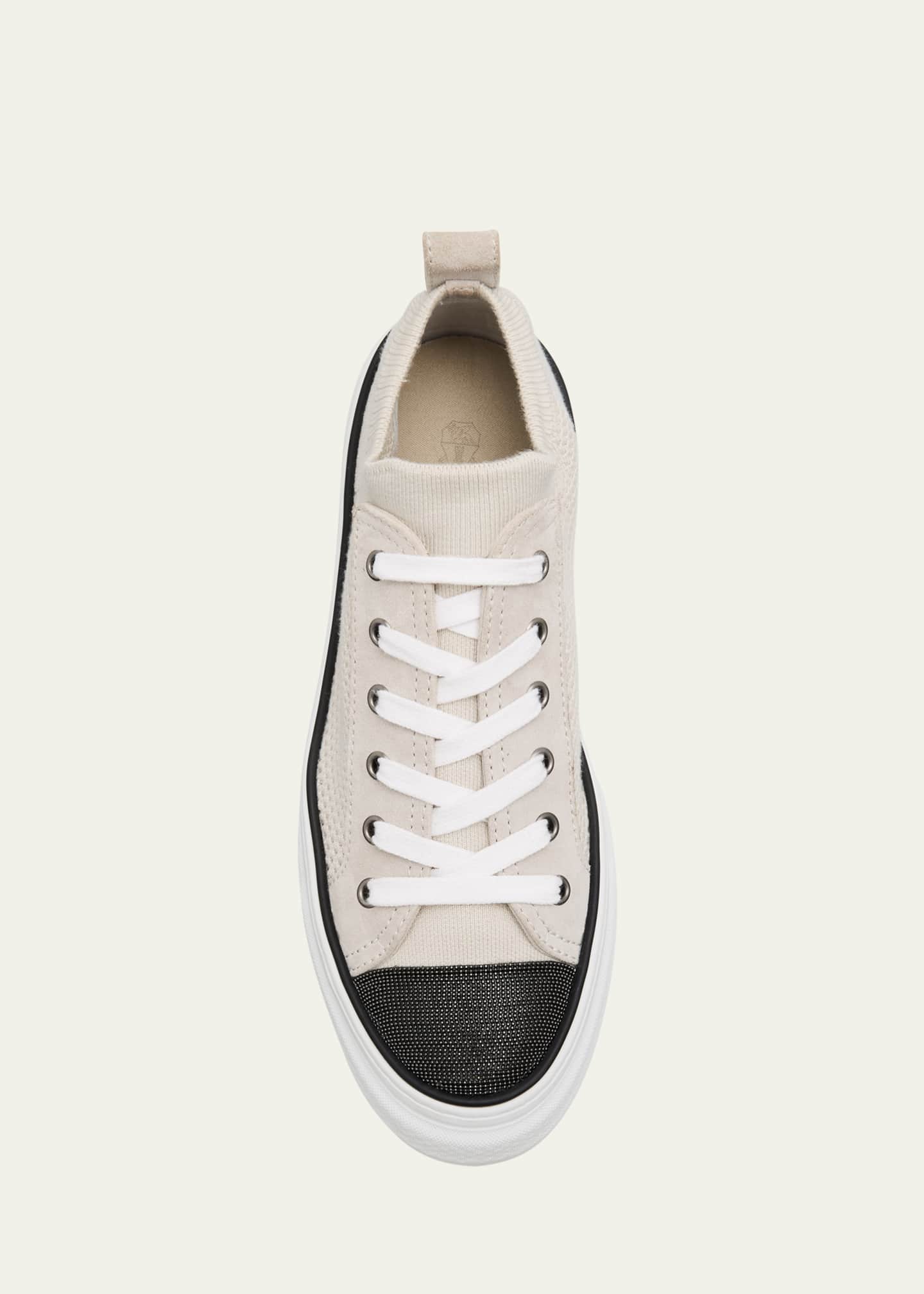Brunello Cucinelli Knit Monili Cap-Toe Sneakers Image 6 of 6