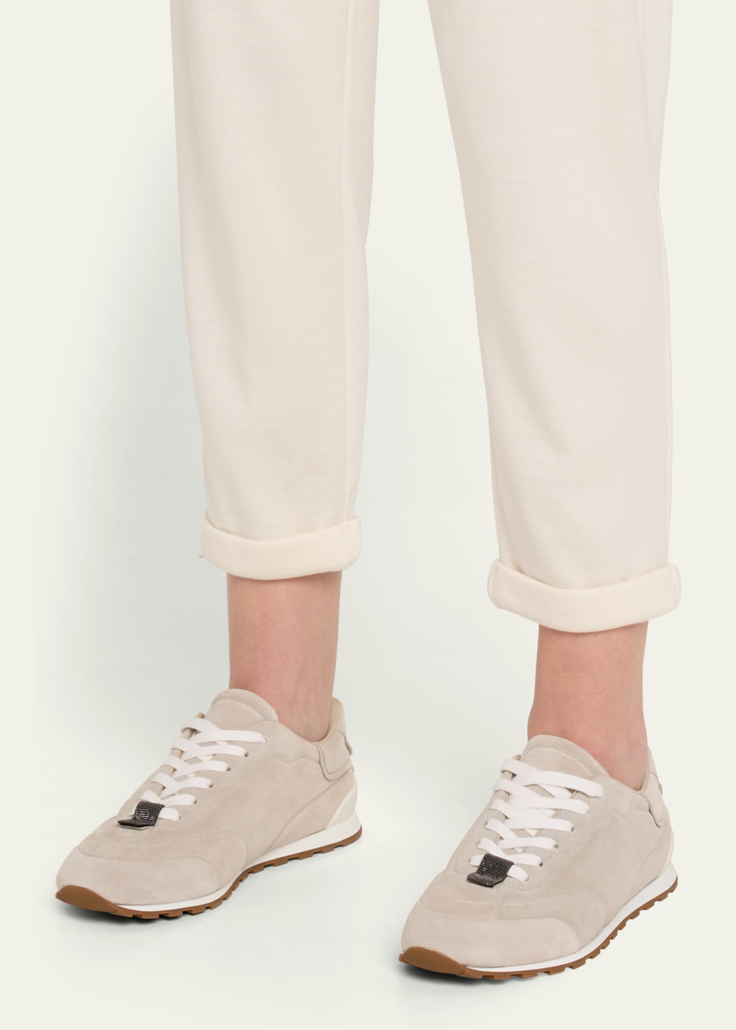 Brunello Cucinelli Suede Slim Runner Sneakers Image 2 of 6