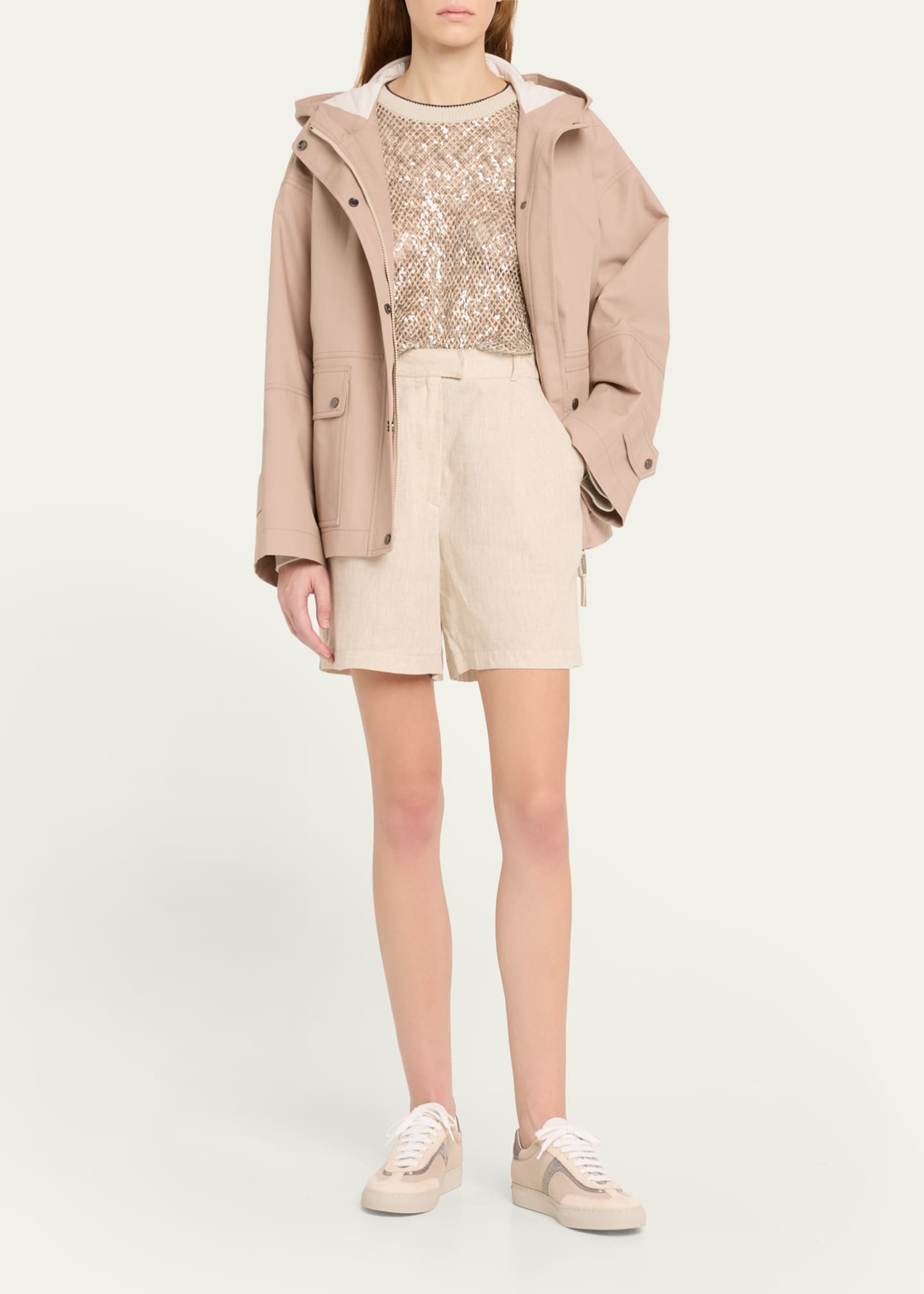 Brunello Cucinelli Mesh and Suede T-Toe Sneakers - Bergdorf