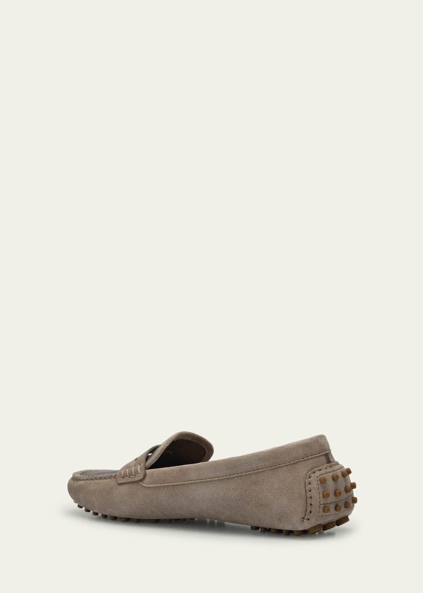 Brunello Cucinelli Monili Suede Penny Driving Shoes Image 4 of 6
