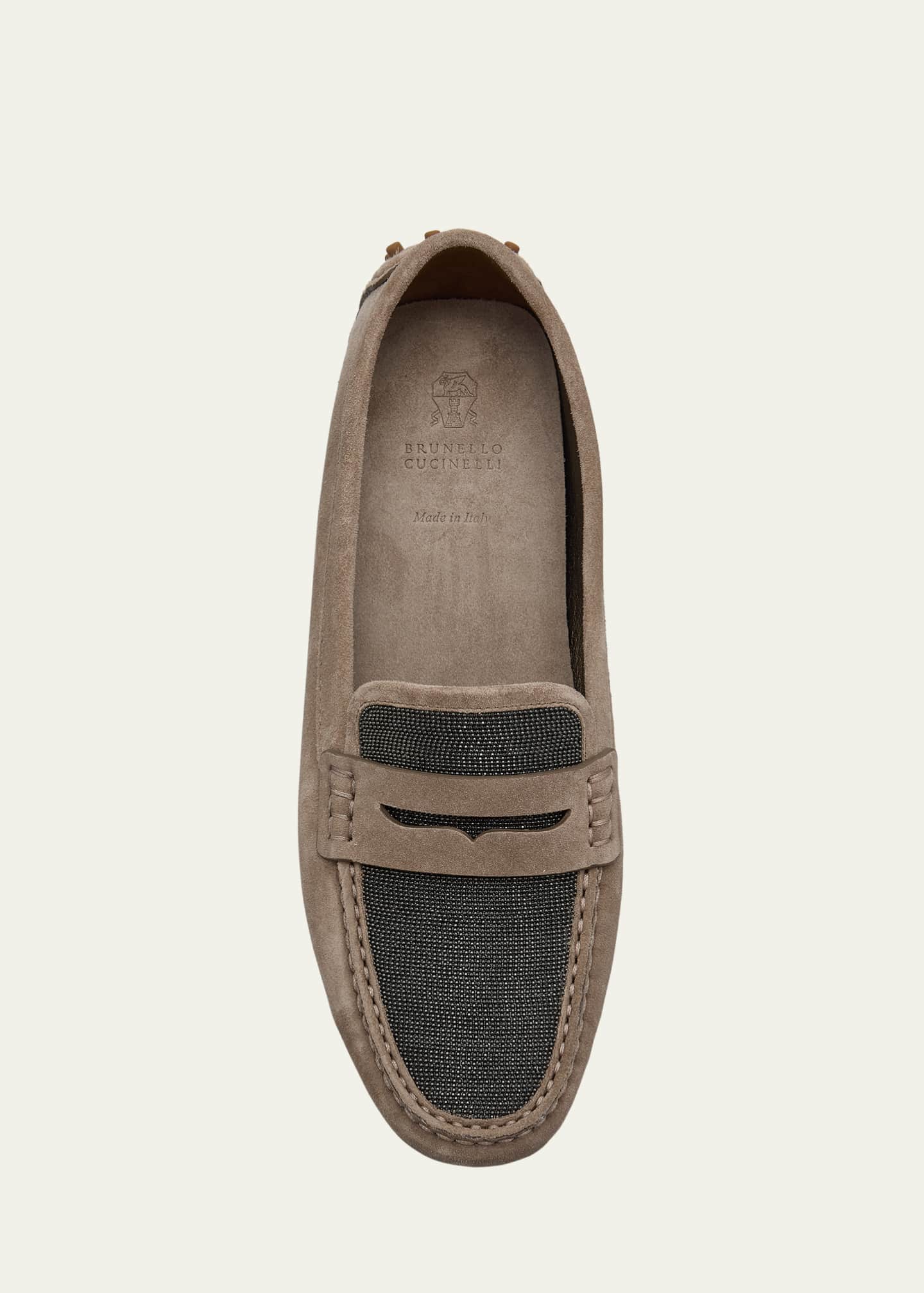 Brunello Cucinelli Monili Suede Penny Driving Shoes Image 6 of 6