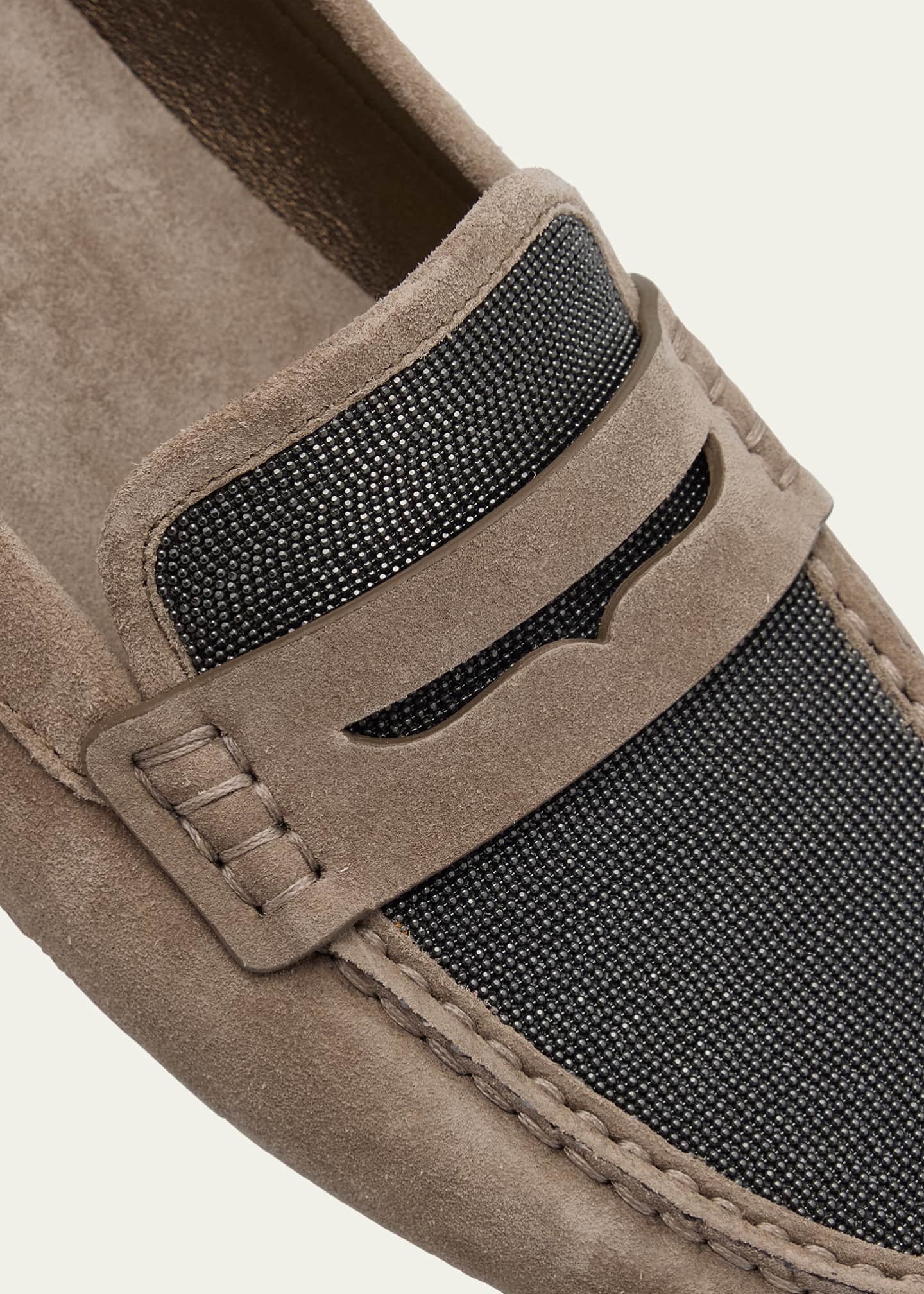 Brunello Cucinelli Monili Suede Penny Driving Shoes Image 5 of 6