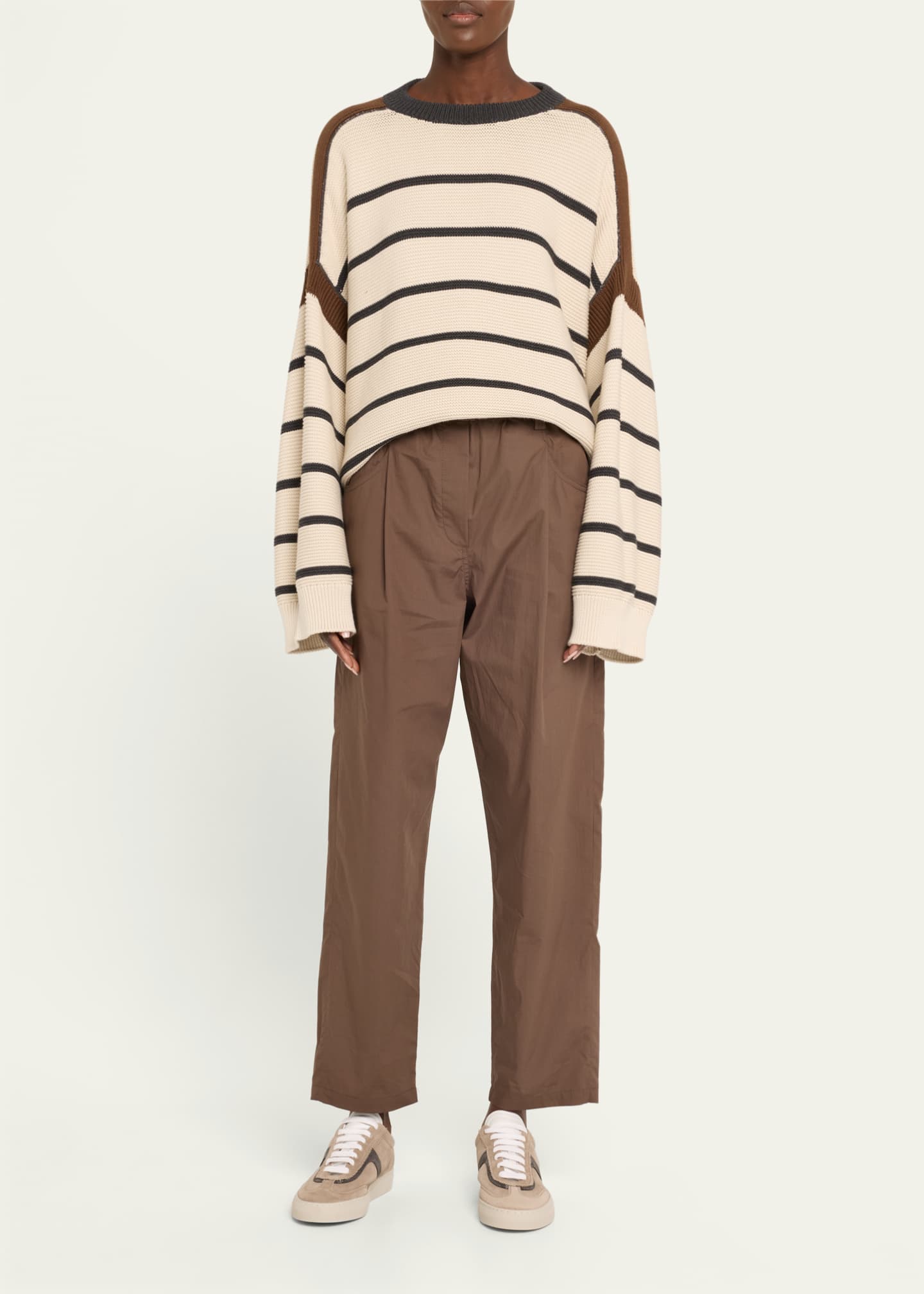 Brunello Cucinelli Beaded Suede T-Toe Sneakers Image 3 of 6