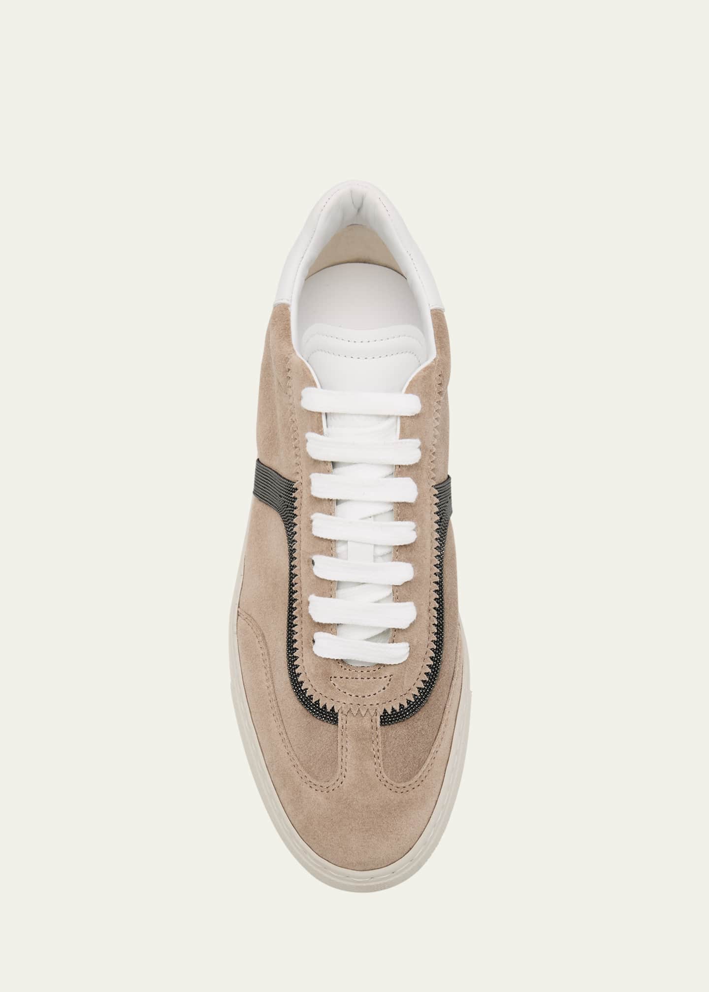 Brunello Cucinelli Beaded Suede T-Toe Sneakers Image 6 of 6