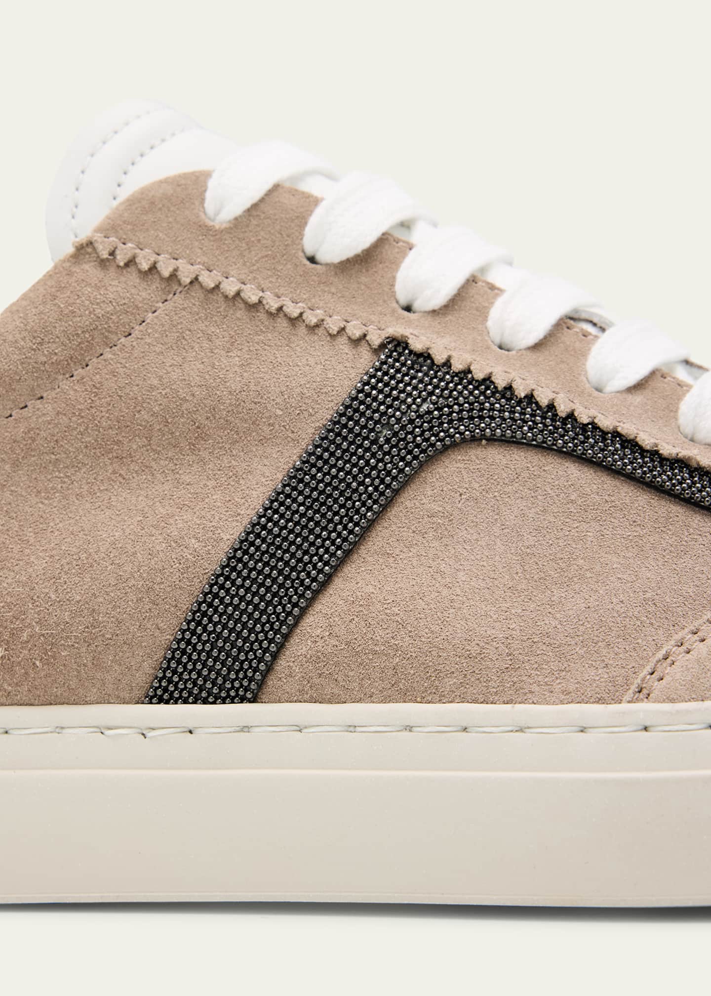Brunello Cucinelli Beaded Suede T-Toe Sneakers Image 5 of 6
