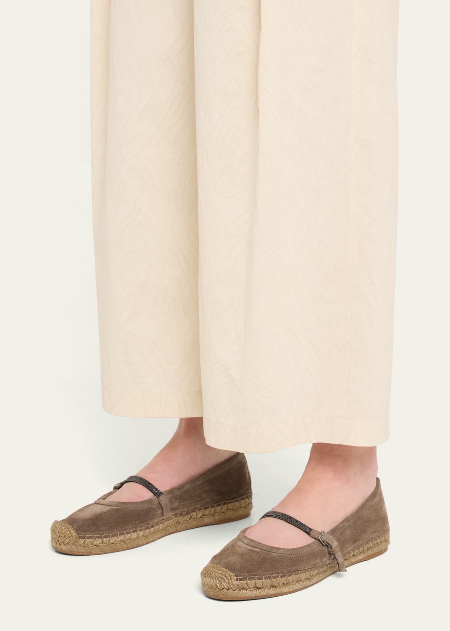 Suede Mary Jane Espadrilles