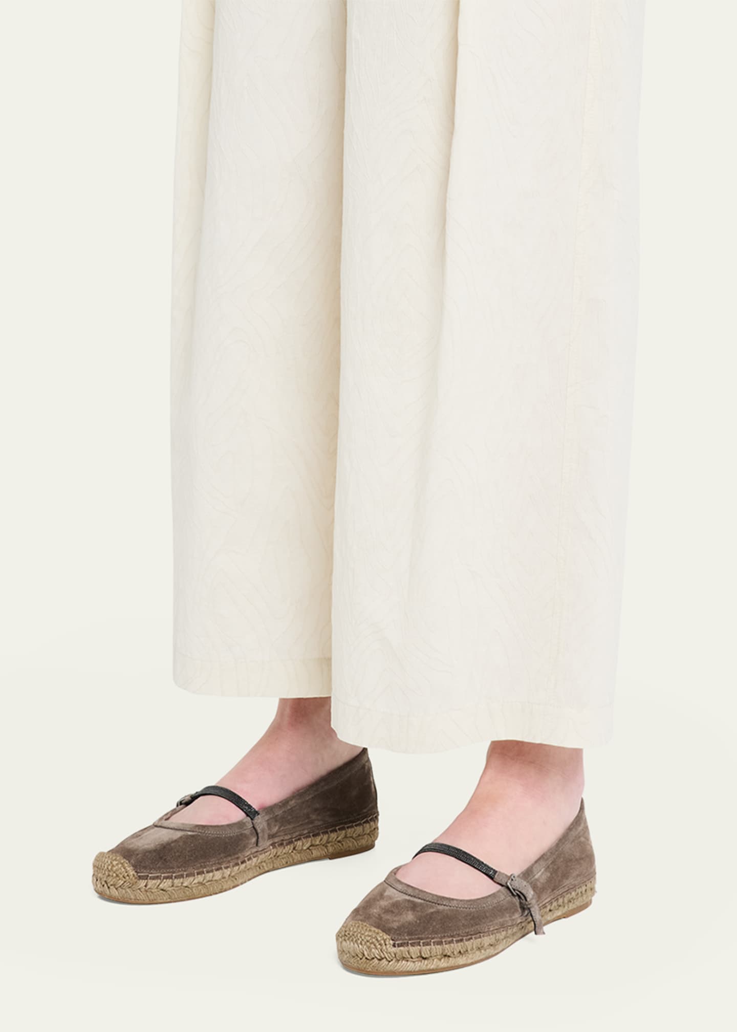 Brunello Cucinelli Suede Mary Jane Espadrilles Image 2 of 4