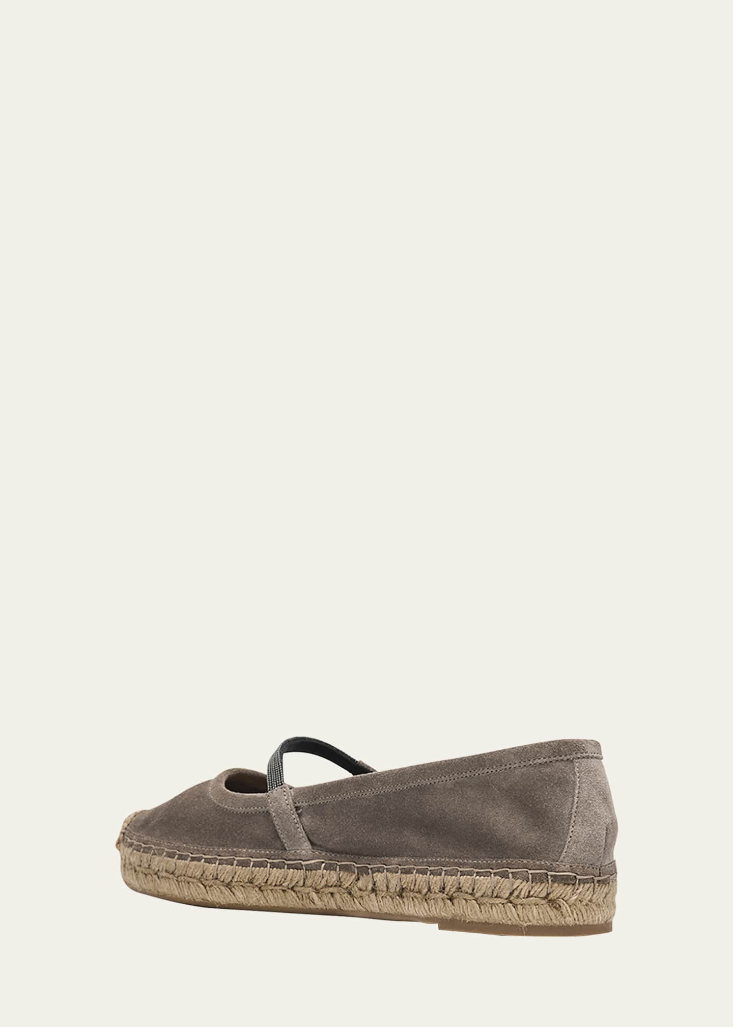 Brunello Cucinelli Suede Mary Jane Espadrilles Image 3 of 4