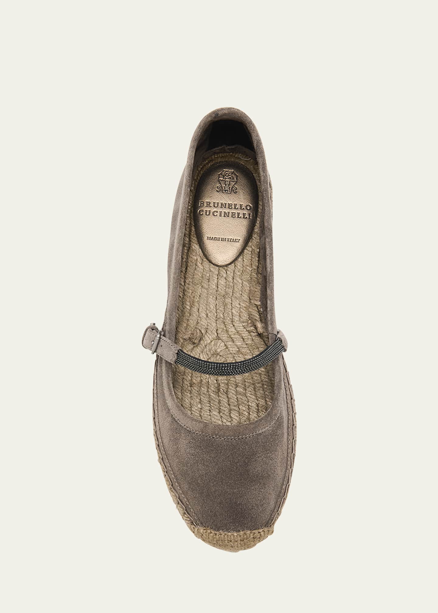 Brunello Cucinelli Suede Mary Jane Espadrilles Image 4 of 4