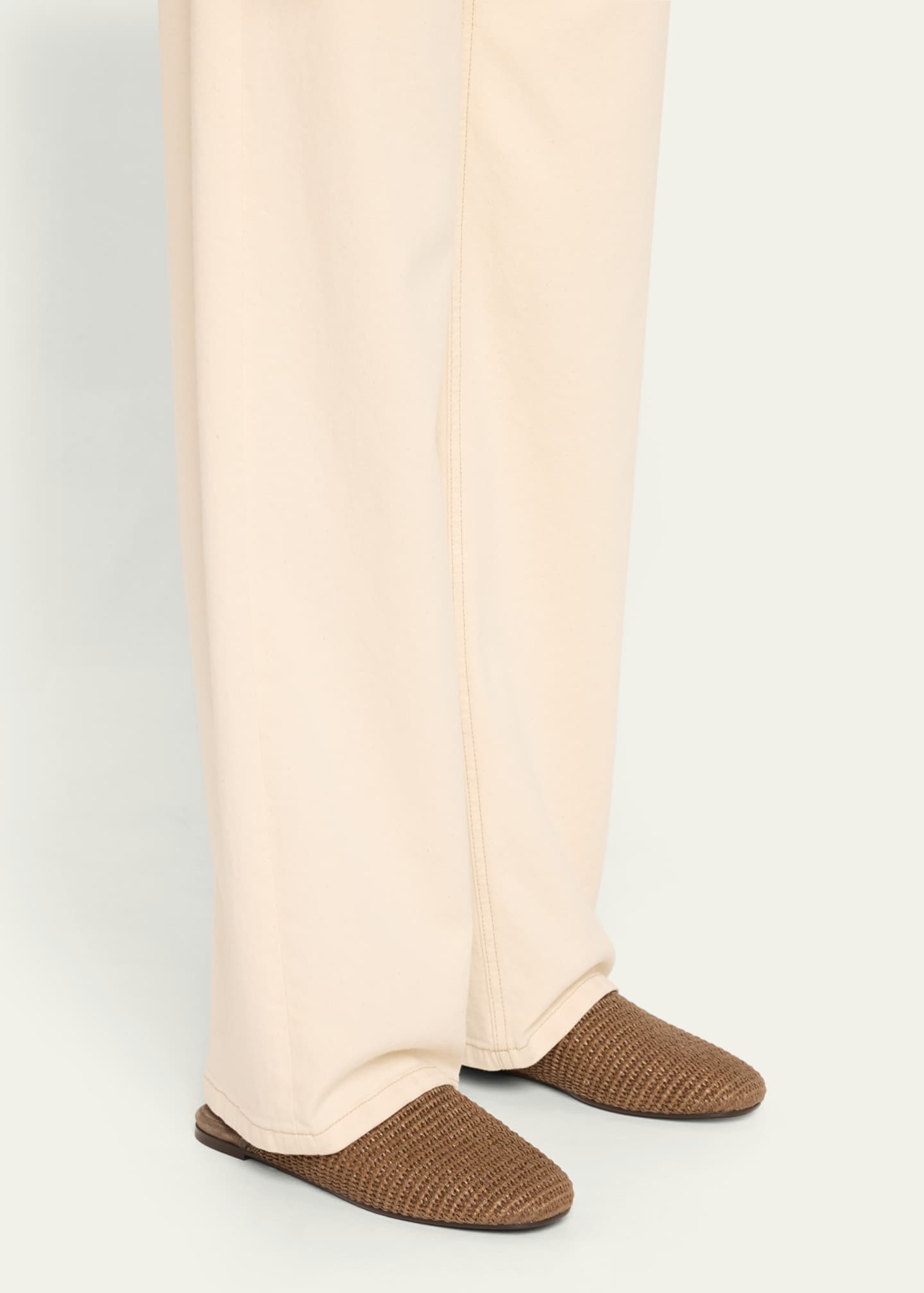 Brunello Cucinelli Raffia Monili Loafer Mules Image 2 of 6